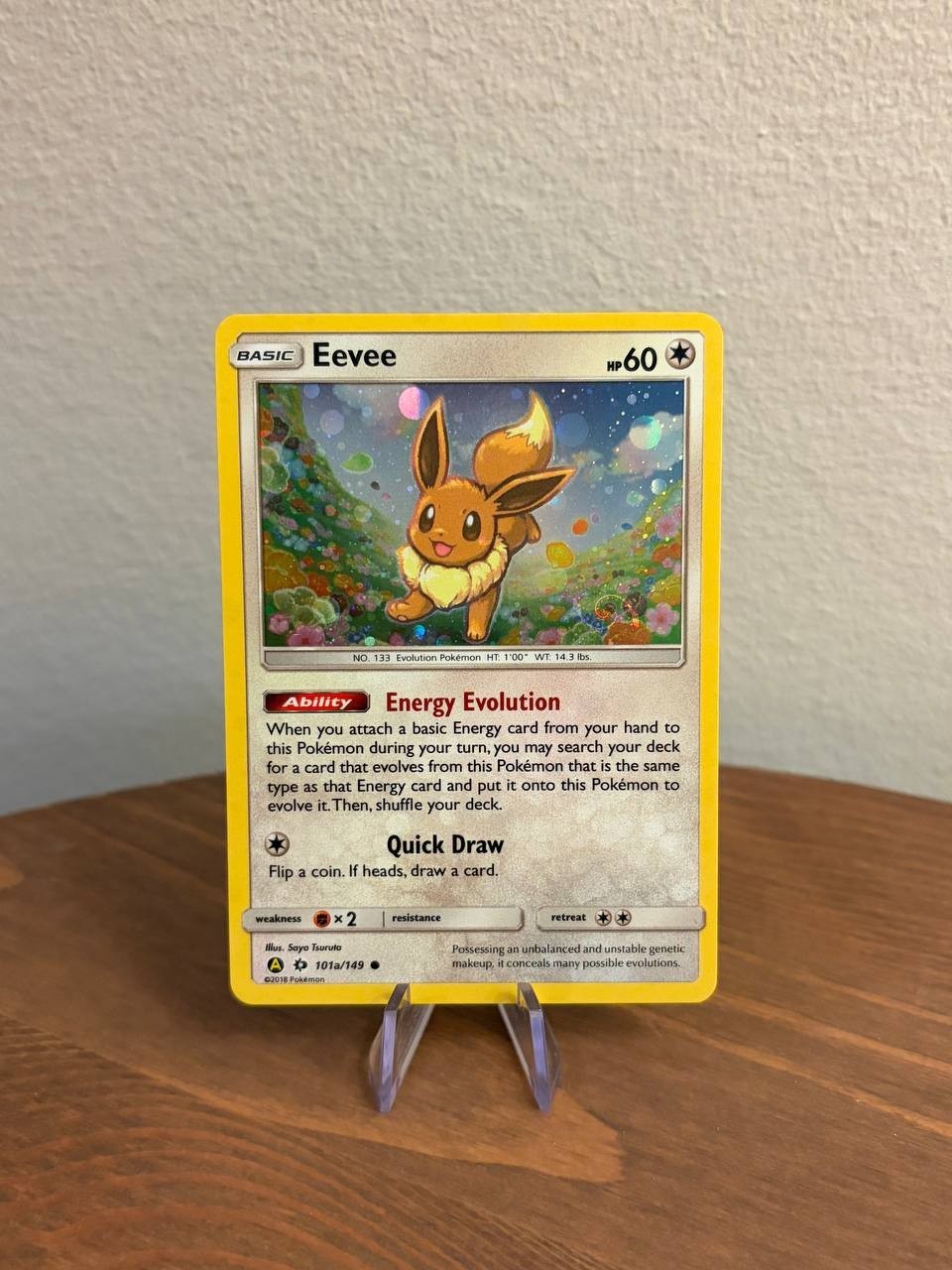 Pokémon TCG Eevee 101a/149 🌀Swirl🌀 Sun & Moon Cosmos Holo Single