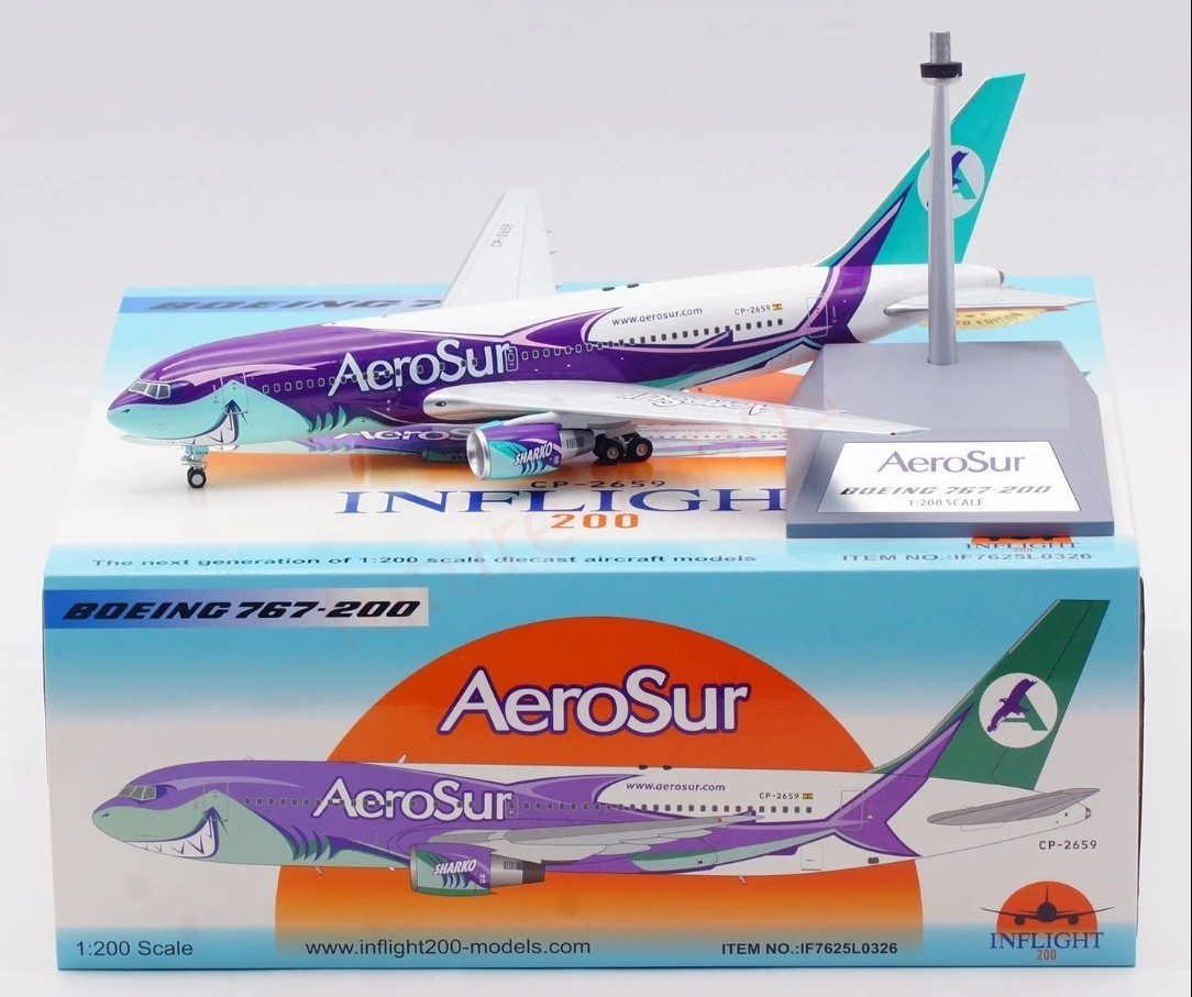 Inflight IF7625L0326 AeroSur Boeing 767-200 CP-2659 Diecast 1/200 Model Airplane