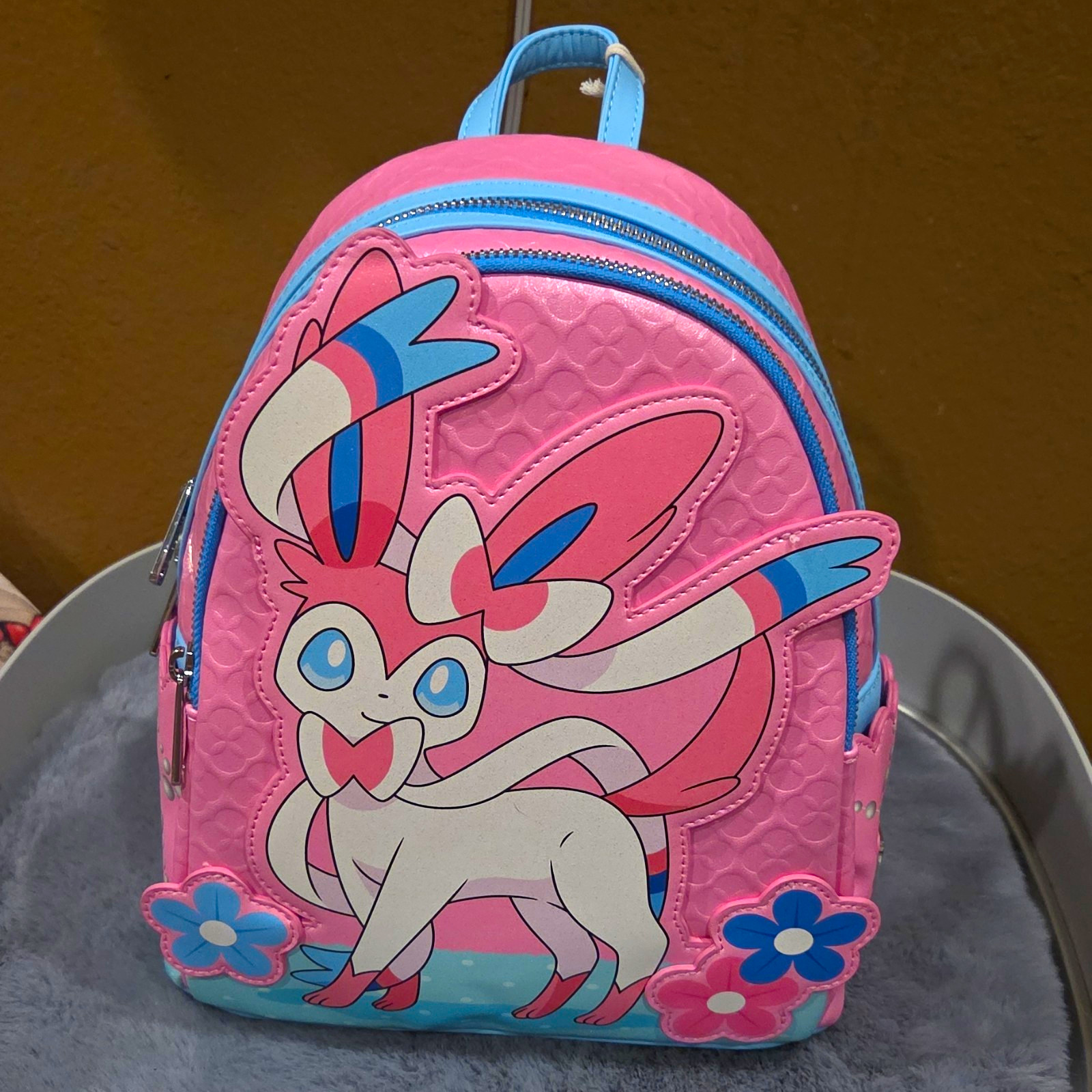 Loungefly Pokémon Sylveon Pink Blue White Mini Backpack Adjustable Straps