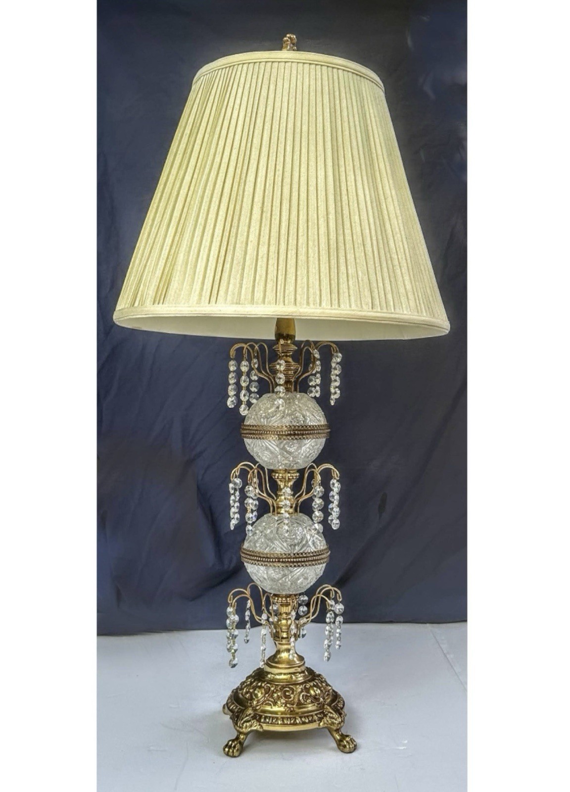 1960s Hollywood Regency crystal table lamp used on Sopranos location shoots