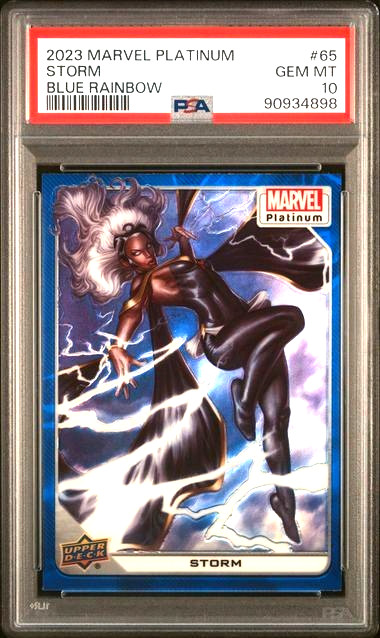 Marvel PSA 10 Storm 2023 Marvel Platinum Blue Rainbow Iron Man PSA 10 (Pop 1)