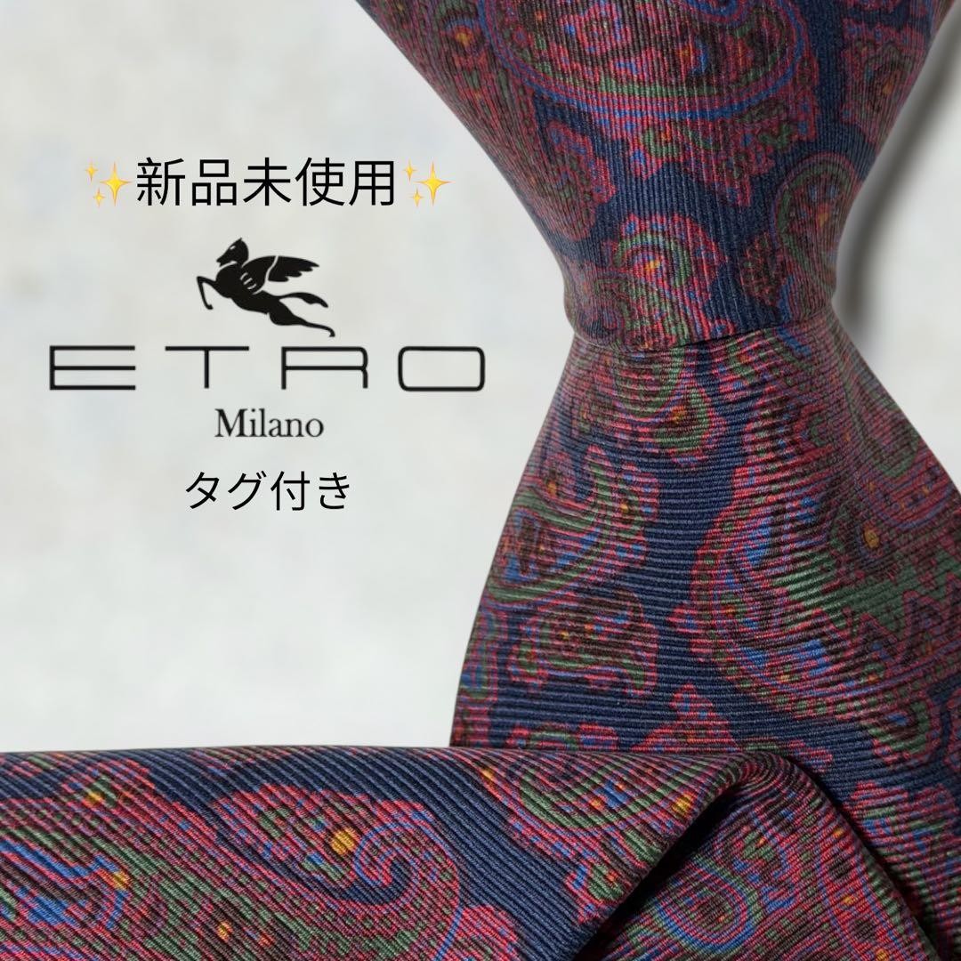 ETRO Paisley Tie Navy Wine Green