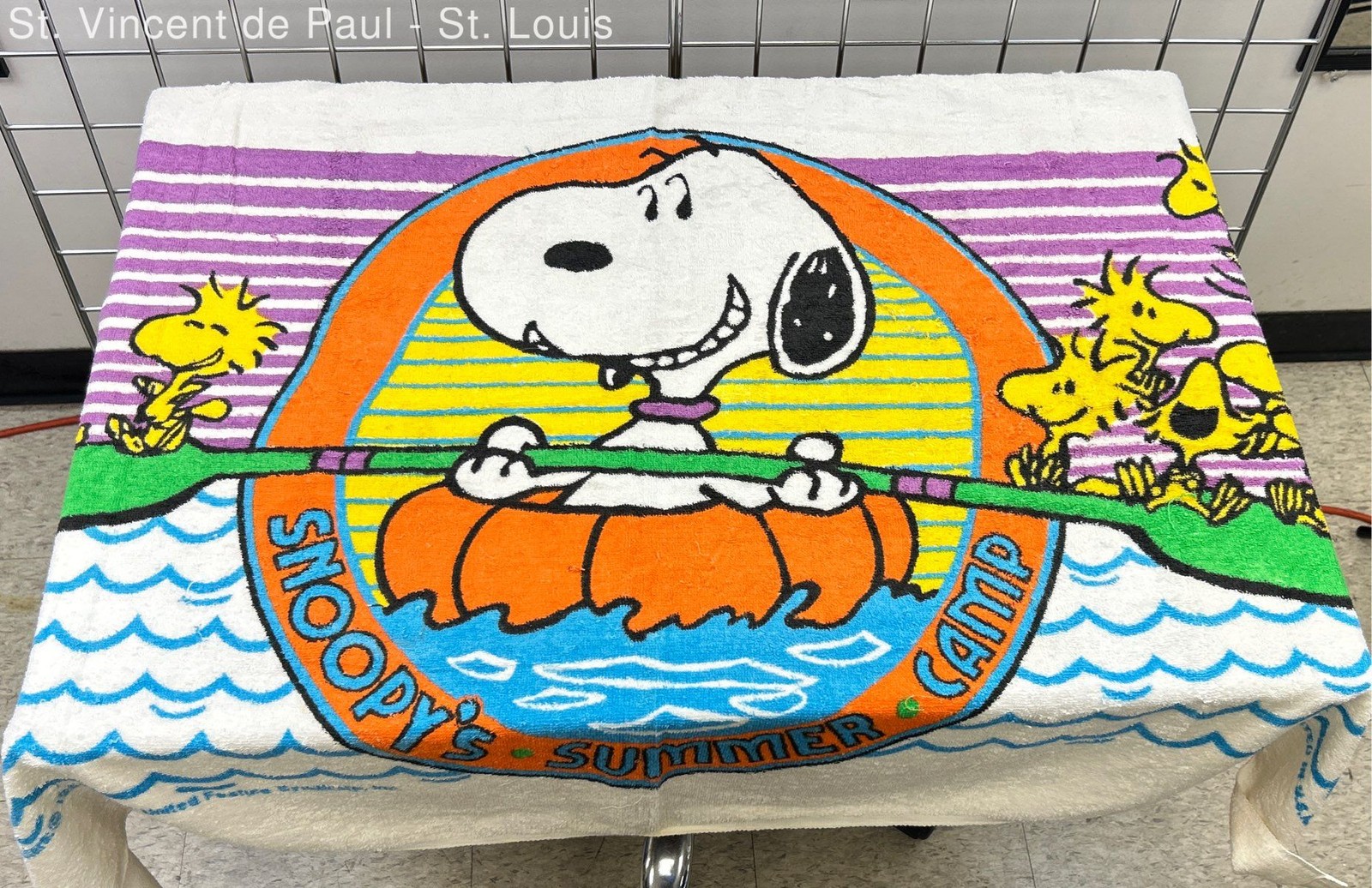 Vintage 70\'s/ 80\'s Peanuts \'Snoopy\'s Summer Camp\' Beach Bath Towel