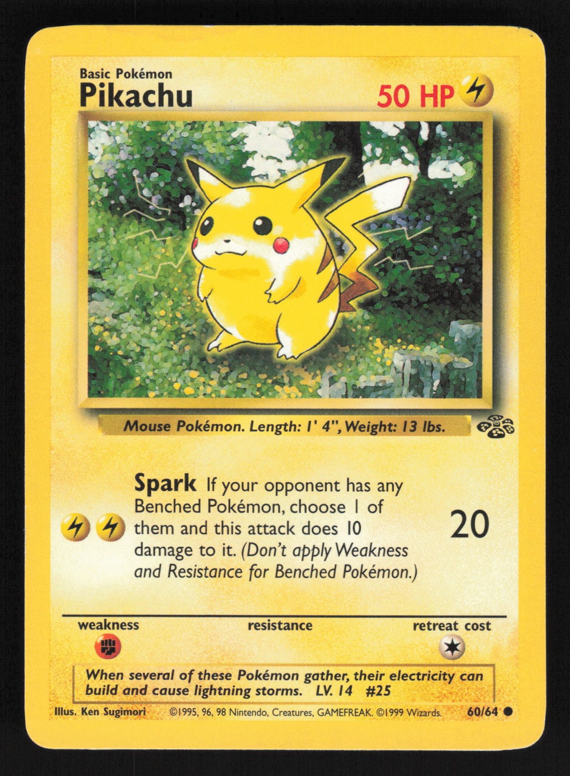 English MP Pikachu 60/64 JU Unlimited Pokemon Jungle English MP Pikachu 60/64 JU Unlimited Pokemon Jungle