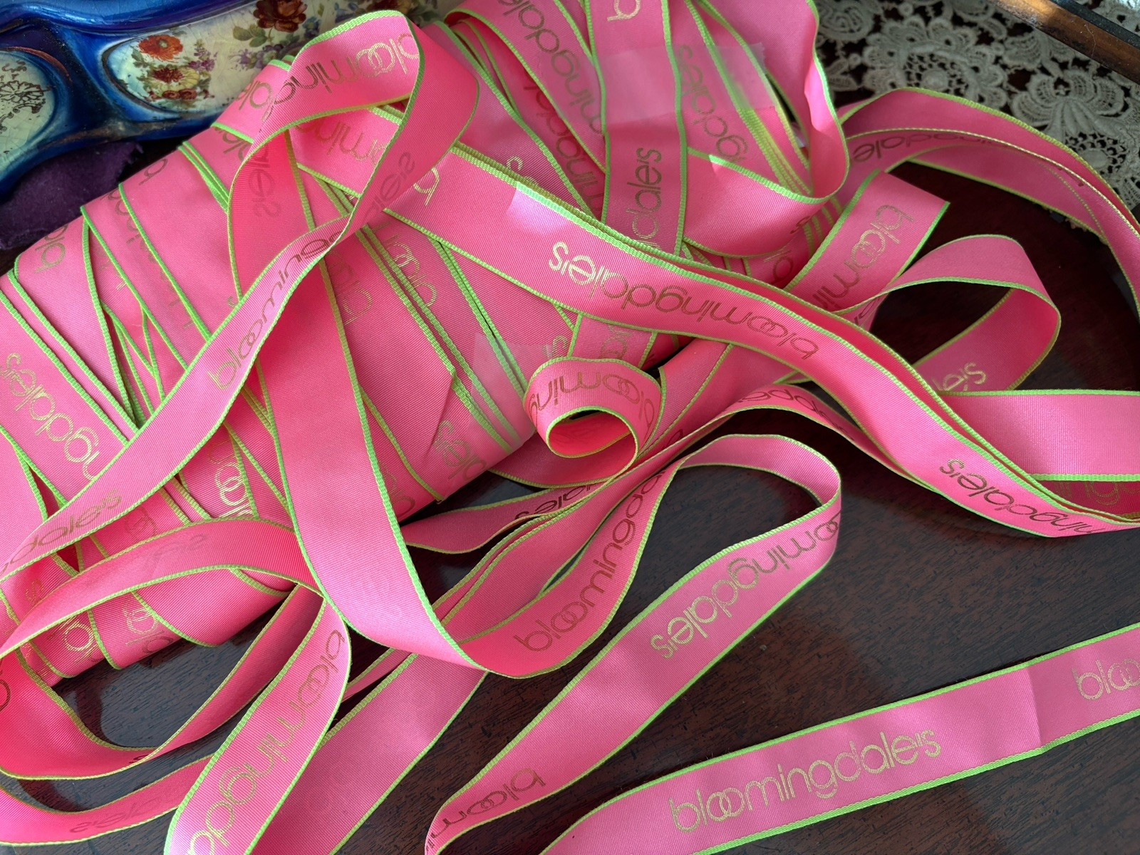 VTG BLOOMINGDALE’s STORE ADVERTISING RIBBON 7/8” W, BY THE YARD
