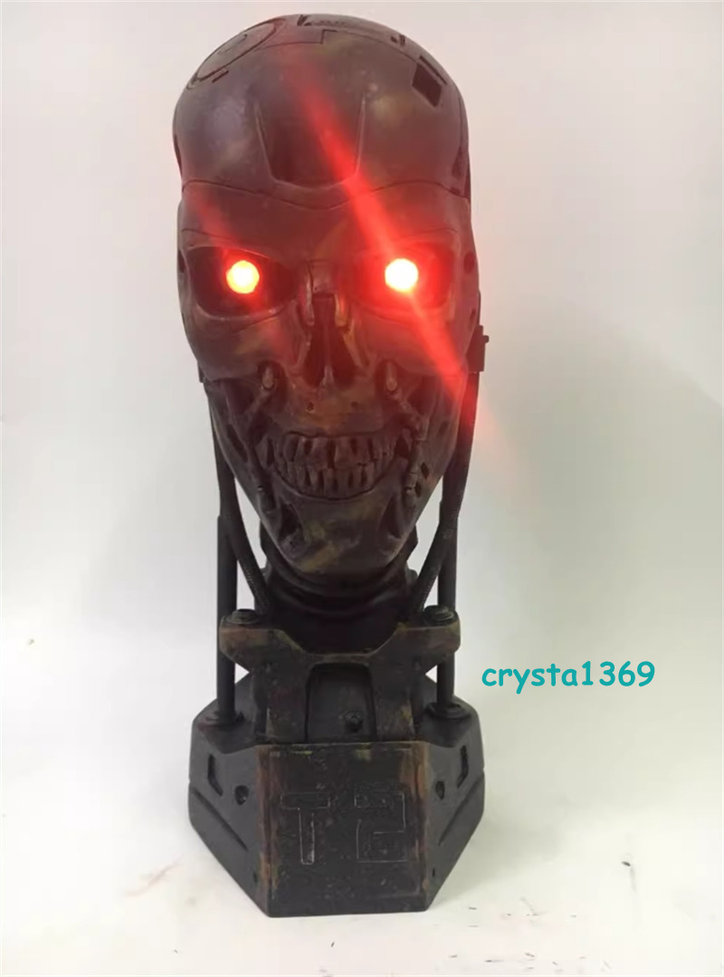 Terminator T-800 1:1 War-damaged version Bust Statue LED Light Model Collections