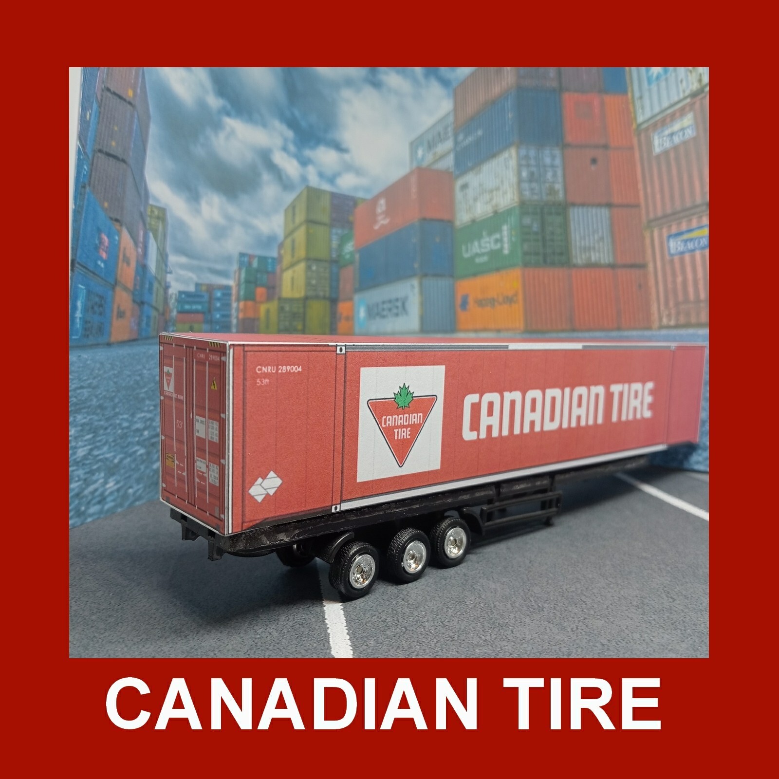 HO Gauge 1:87 Canadian Tire Shipping Container Card Kits 53ft x 3