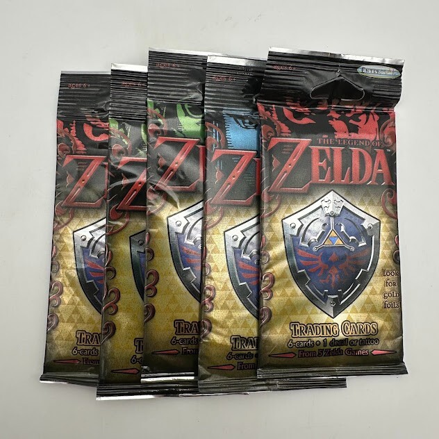 The Legend Of Zelda Trading Cards Enterplay LOT OF 5 Booster Packs GOLD FOIL?