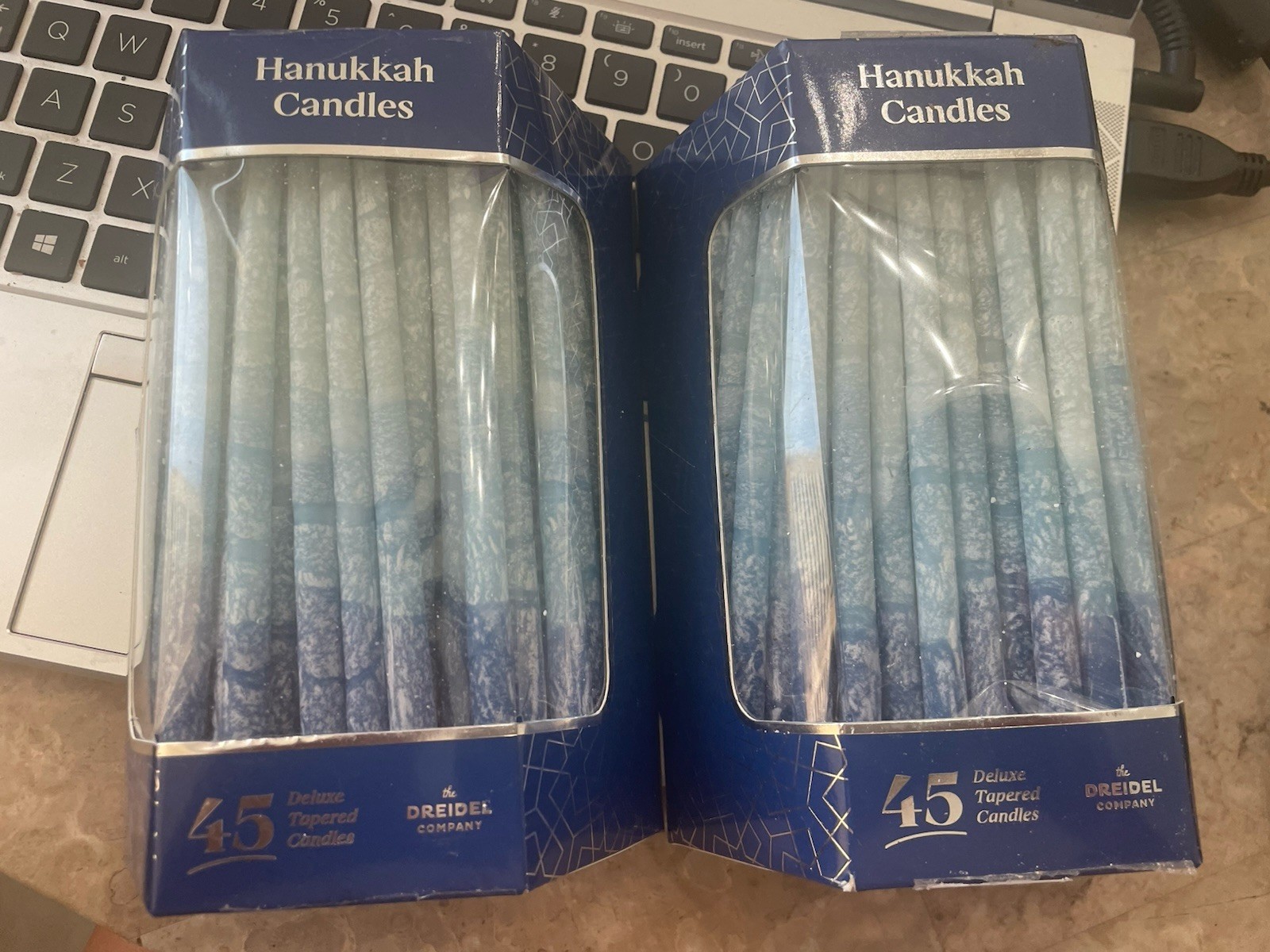 2 pack of Premium Dripless Hanukkah Candles Multi Blues Frosted Thin Tapered 2 pack of Premium Dripless Hanukkah Candles Multi Blues Frosted Thin Tapered