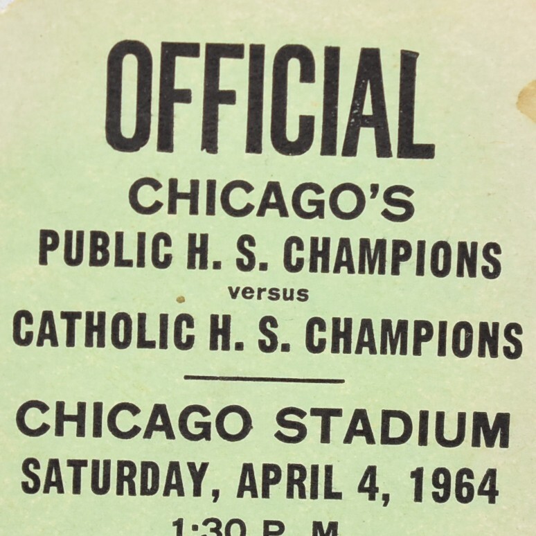 1964 Chicago Public Catholic School Basketball Game Ticket Tag Wolcott Street IL