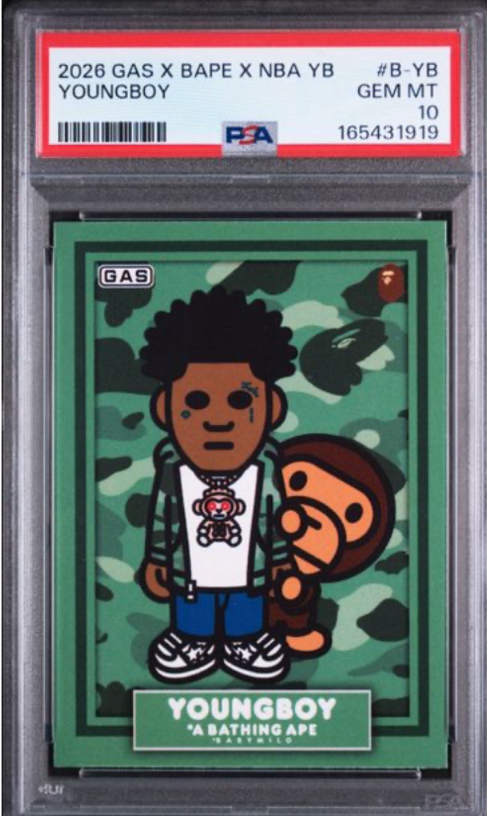 2026 Bape  X NBA YoungBoy X Gas TRADING CARD The bathing ape trading card