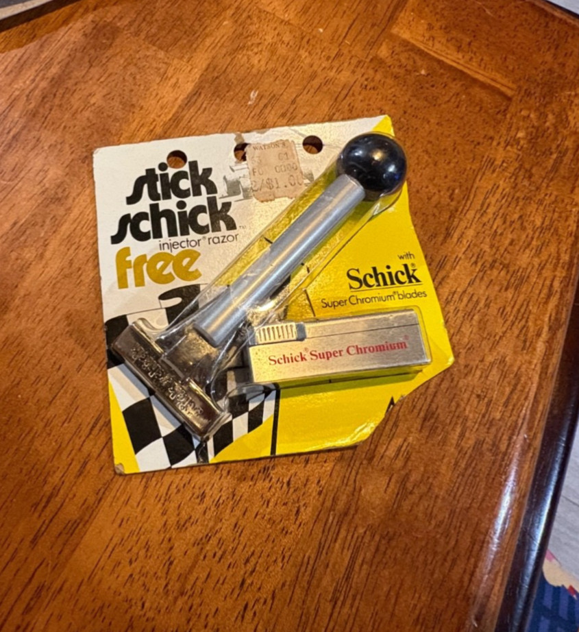 Stick Schick Racing Injector Razor & Blades 1973 Brand New Sealed - Vintage NOS Stick Schick Racing Injector Razor & Blades 1973 Brand New Sealed - Vintage NOS