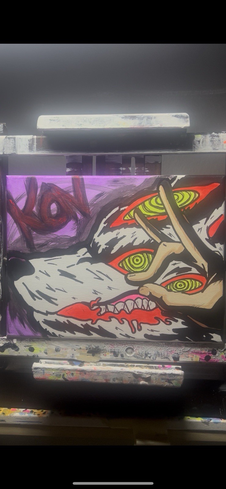 chainsaw man KON UV Glow Painting 24x36 Inches