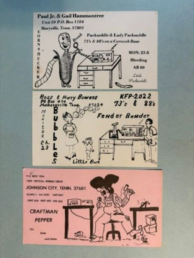 lot of 3 Vintage QSL Cards East Tennessee TN Madisonville Johnson City Maryville