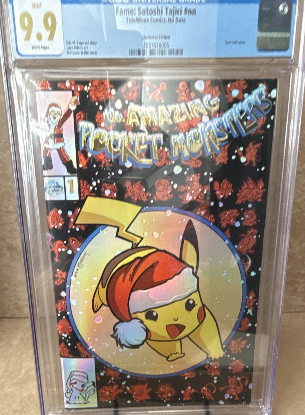 Amazing Pocket Monsters - Fame: Satoshi Tajiri #1 CGC 9.9 Christmas Foil
