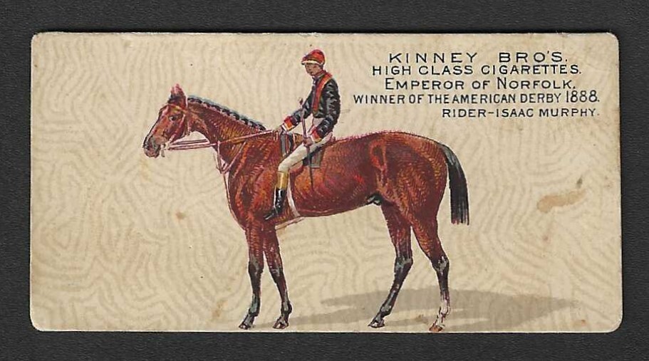 1880s N229 Kinney Tobacco Card - Emperor of Norfolk Checklist - HOF Isaac Murphy