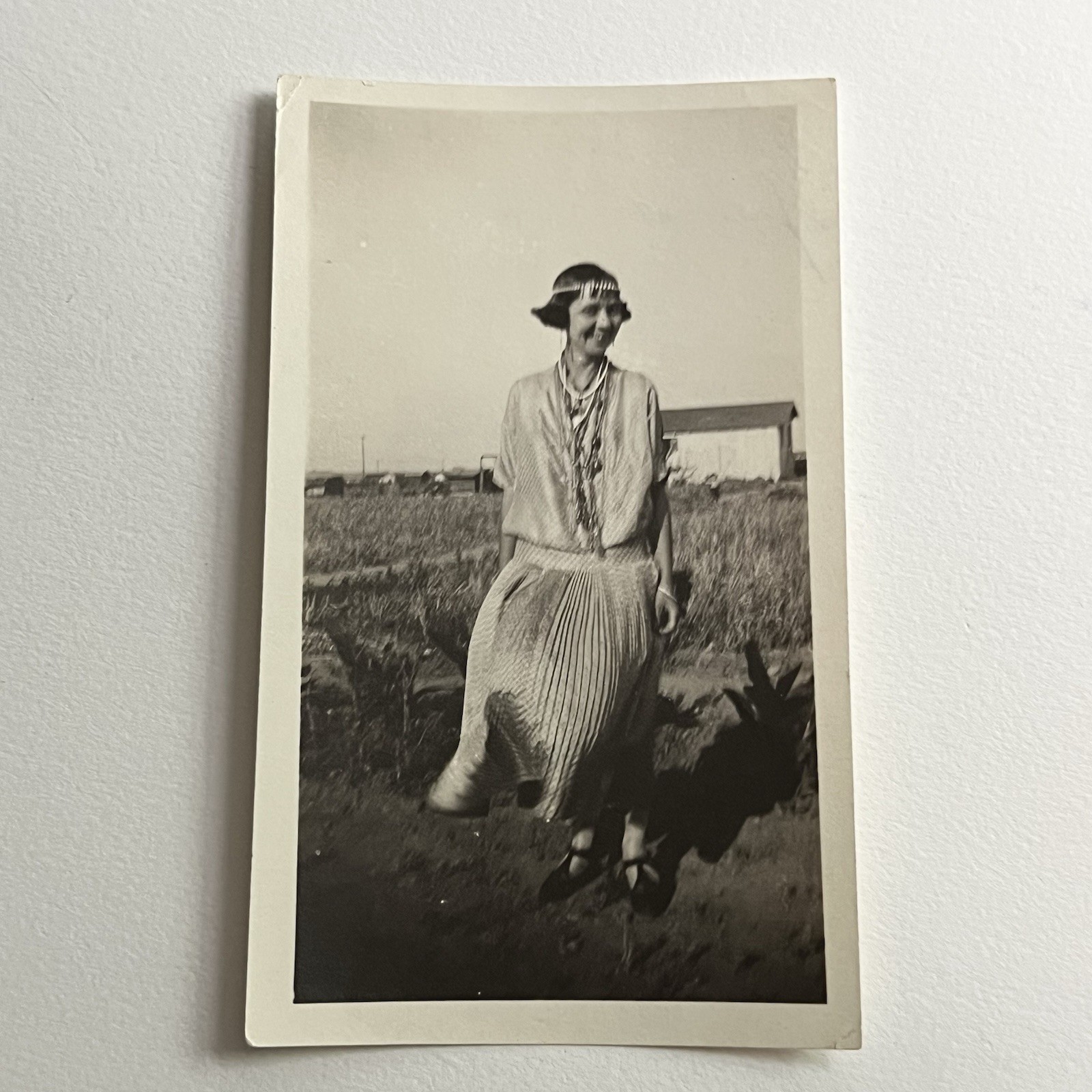 Antique Snapshot Photograph Beautiful Fashionable Young Woman Flapper