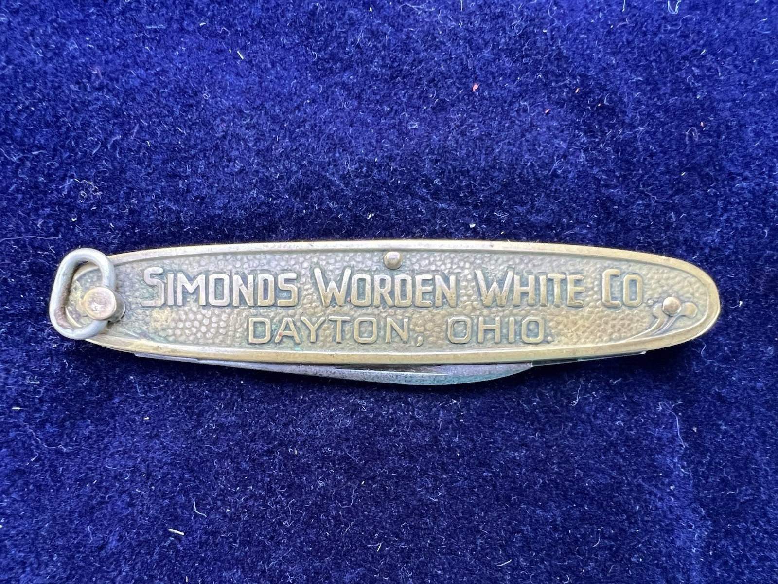 Vintage Simonds Worden White Co. Ring Turn Advertising Pocket Knife - Dayton, OH