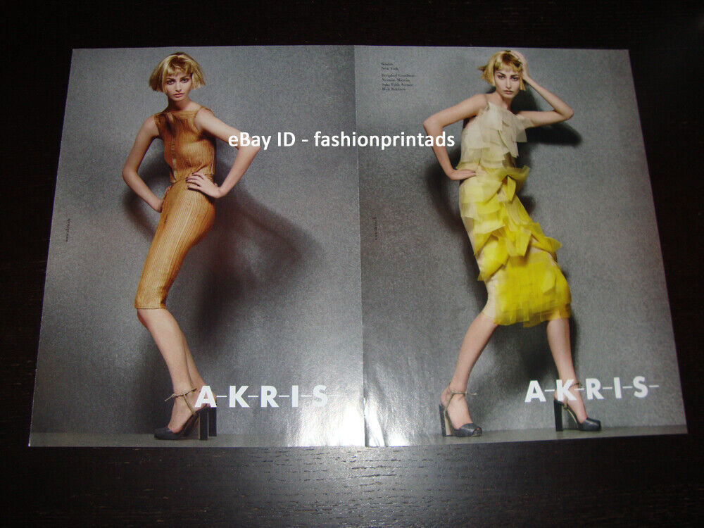 AKRIS 2-Page Magazine PRINT AD Spring 2008 SUZANNE DIAZ legs ankles feet
