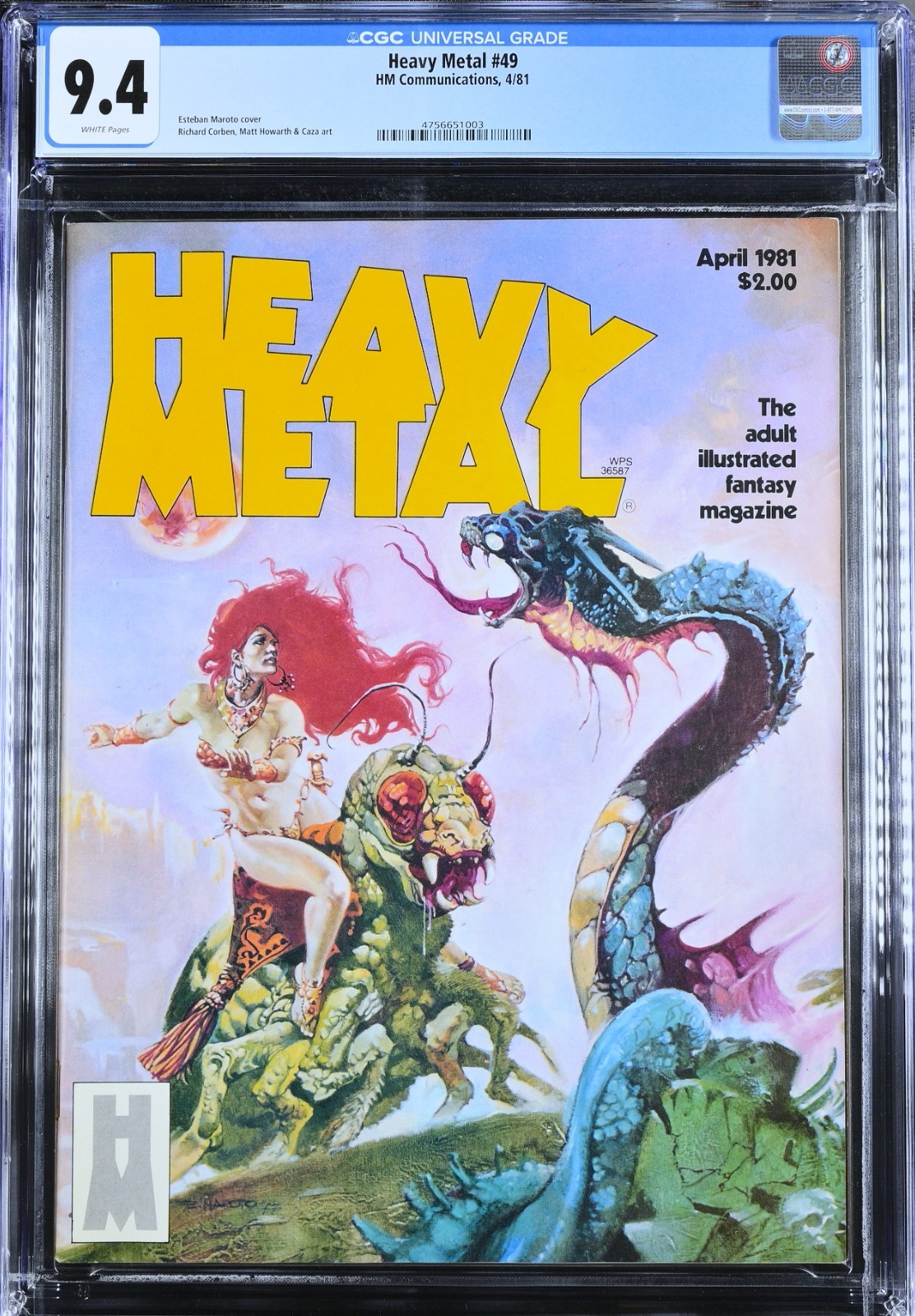 Heavy Metal #49 (April 1981) Richard Corben, Caza, White Pages CGC 9.4