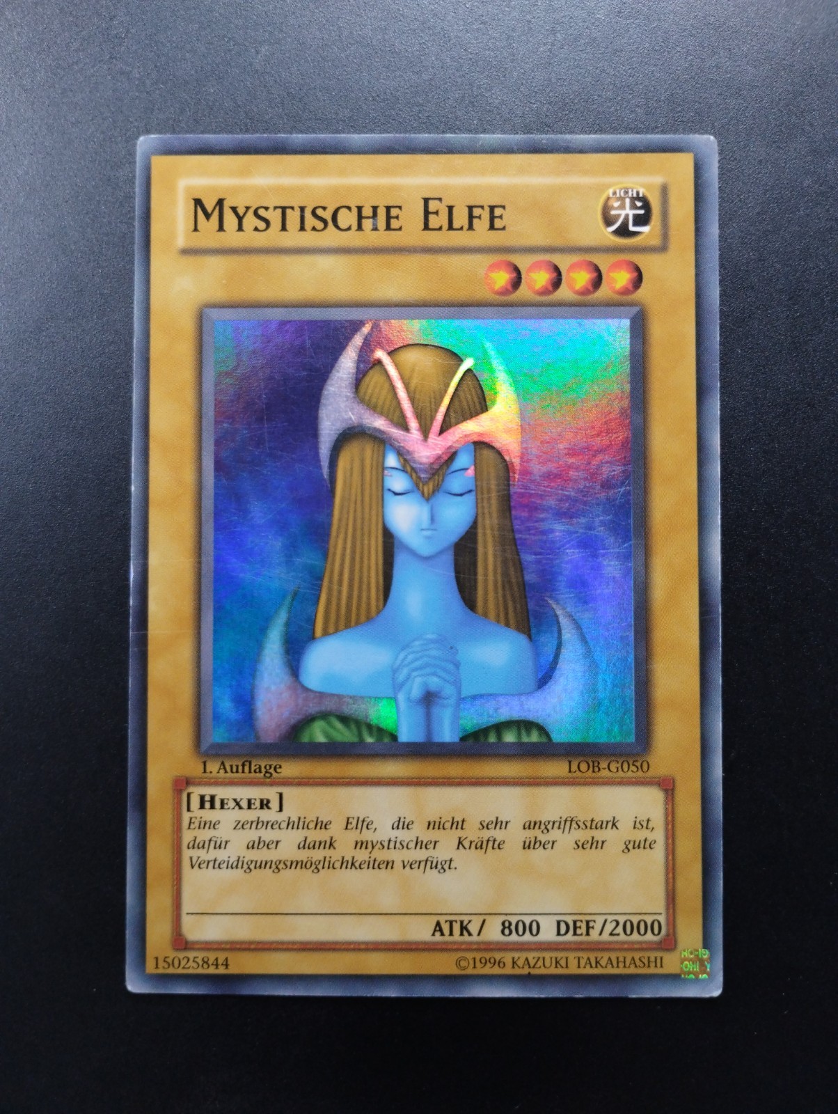 YUGIOH 2003 | MYSTICAL ELF | LOB-G050 | 1ST EDITION | GERMAN | VG - EXCELLENT