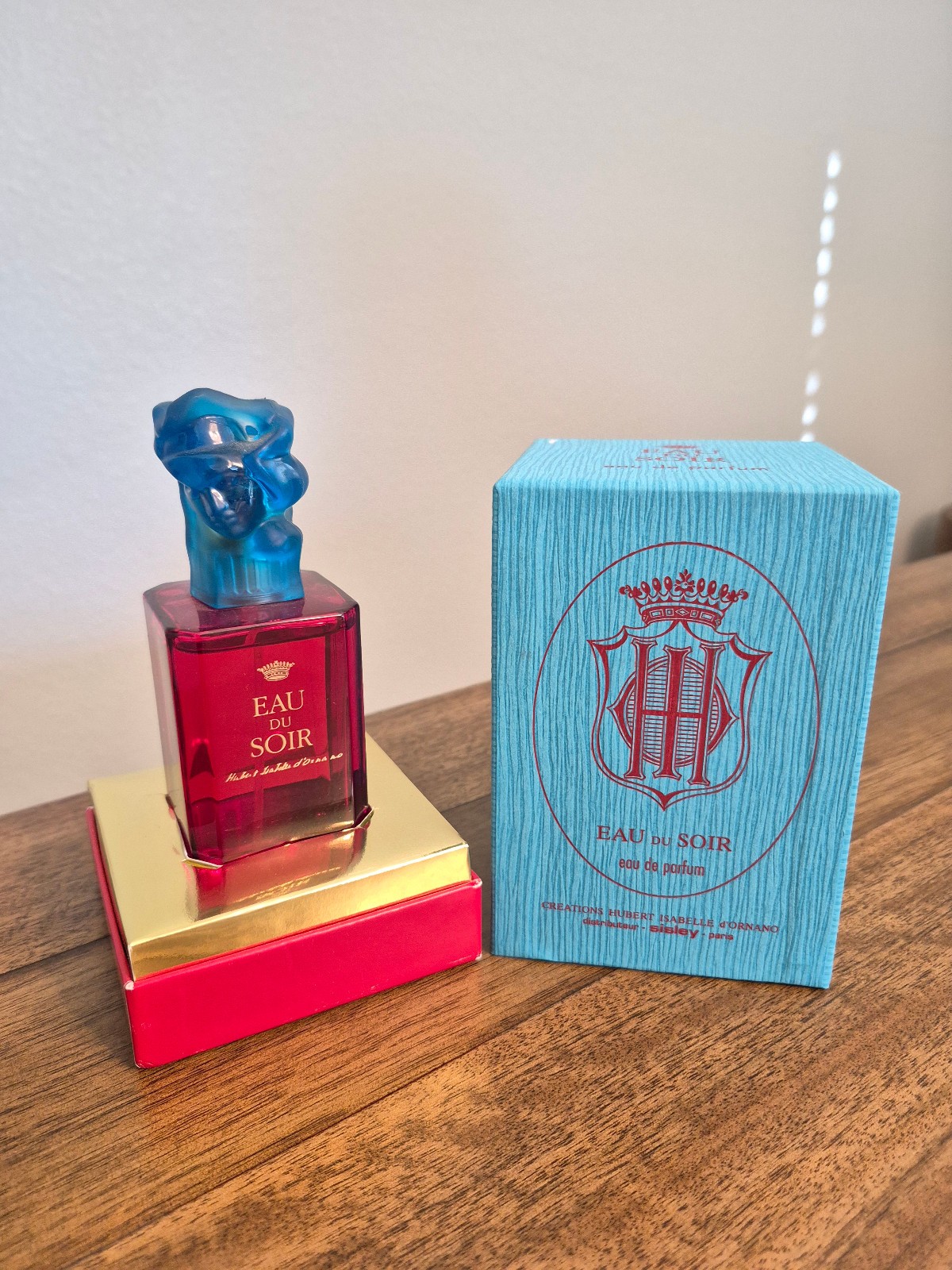 Vintage Sisley Eau du Soir Limited Edition Parfum 3.3 oz 100ml Blue Red Box 