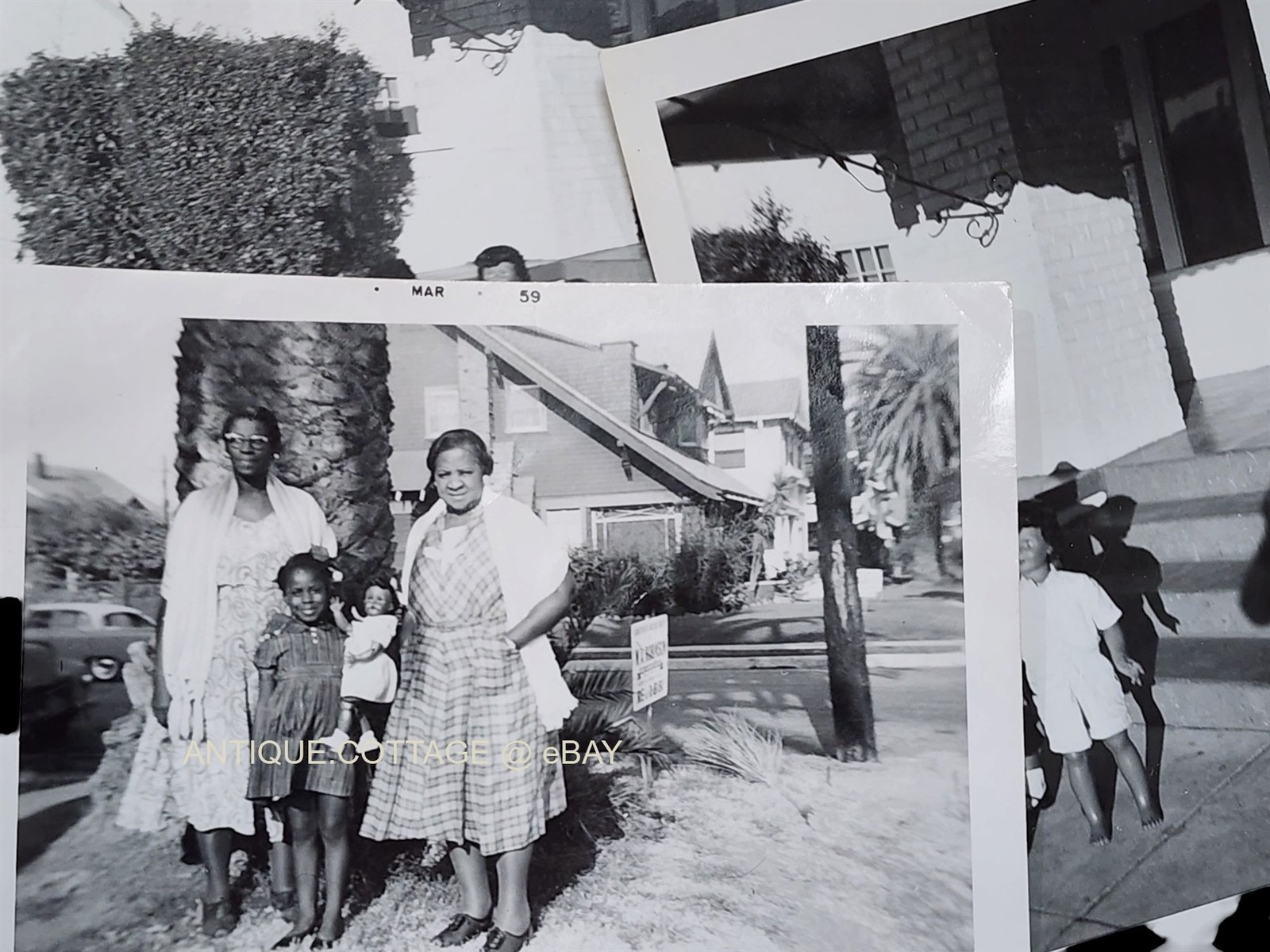 1959 vintage AFRICAN AMERICAN 4pc PHOTOS CHILDREN life-size DOLLS