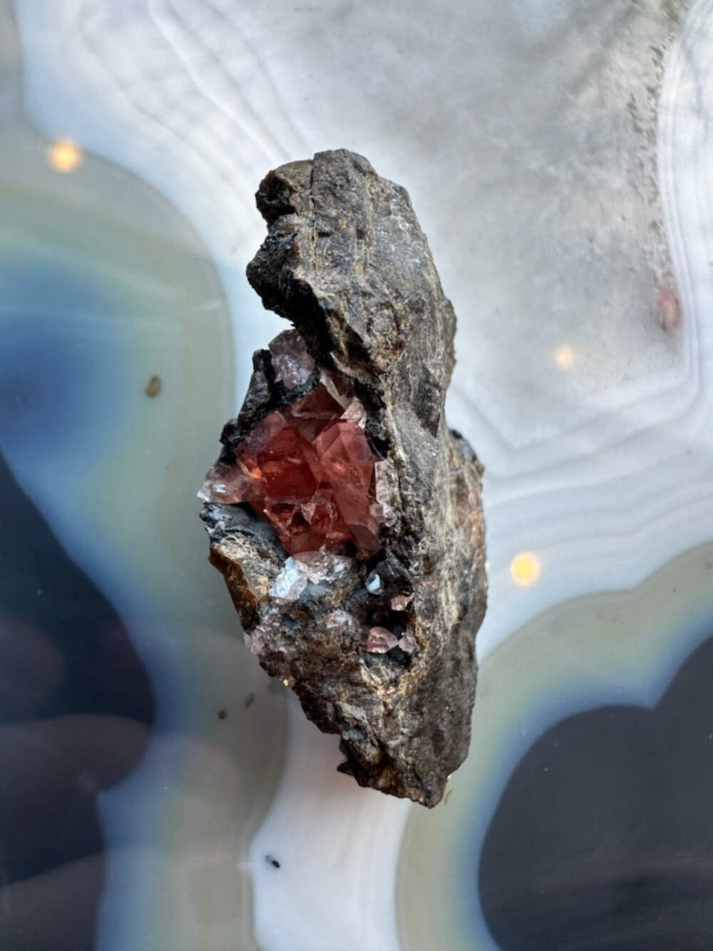 Rhodochrosite Gems on Matrix from Brazil