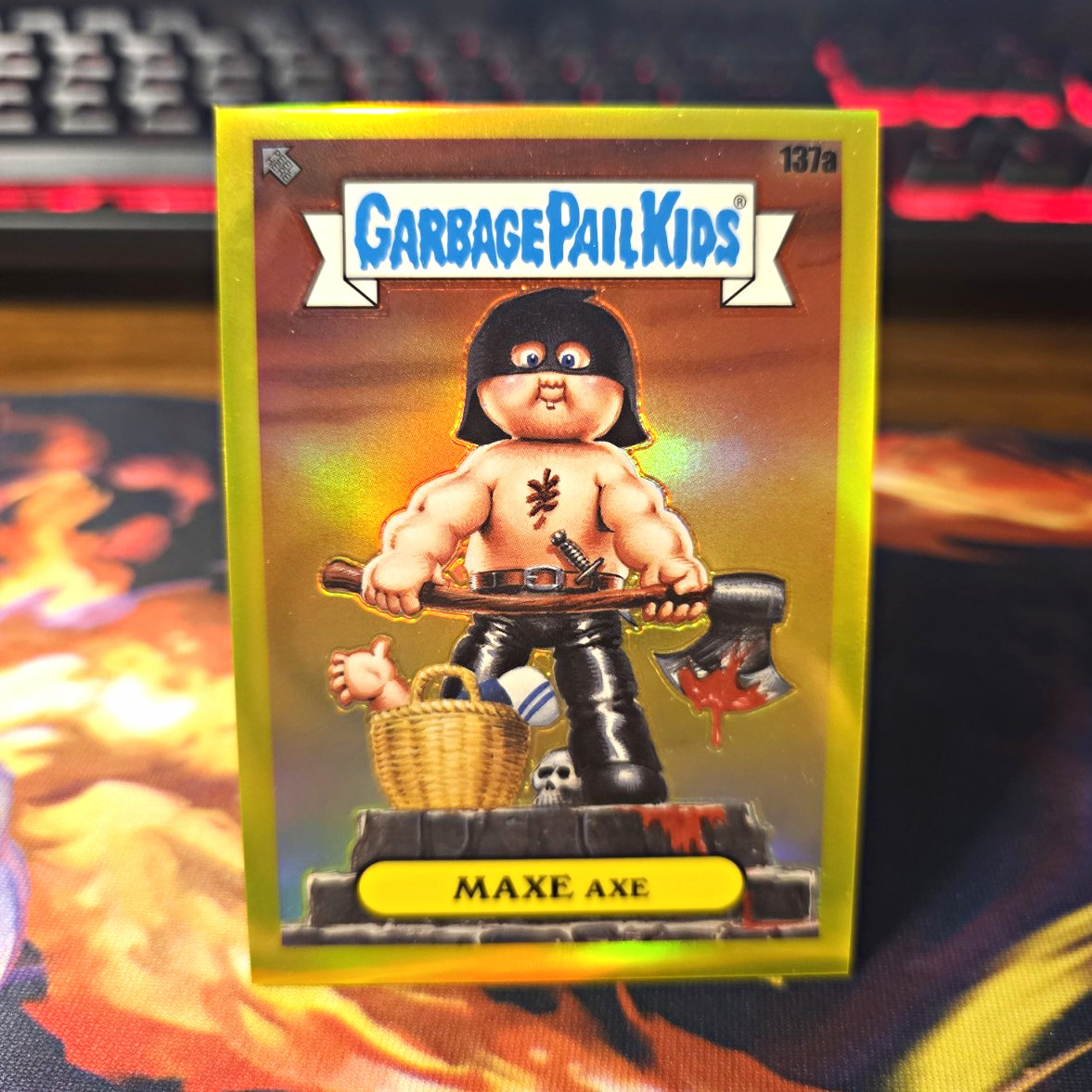 Topps 2021 Garbage Pail Kids Chrome Maxe Axe #137a [Yellow]