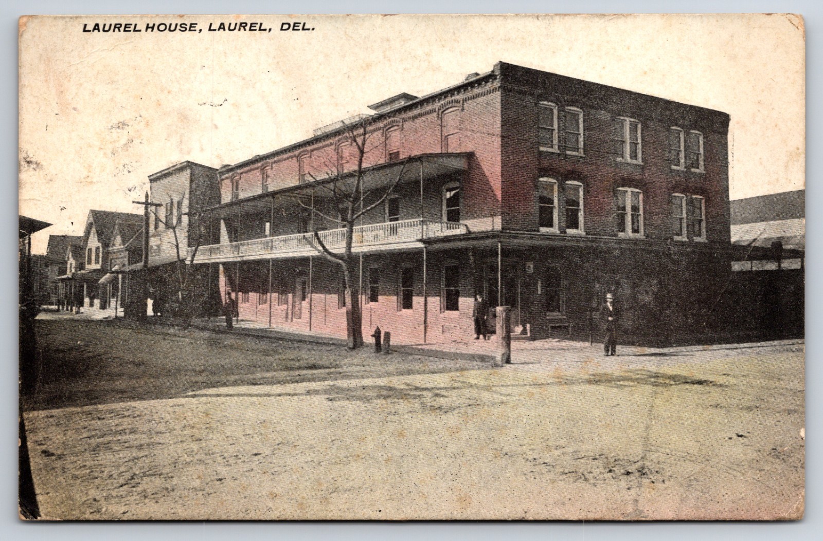 Laurel House Hotel Laurel Delaware DE Street View c1910 Postcard