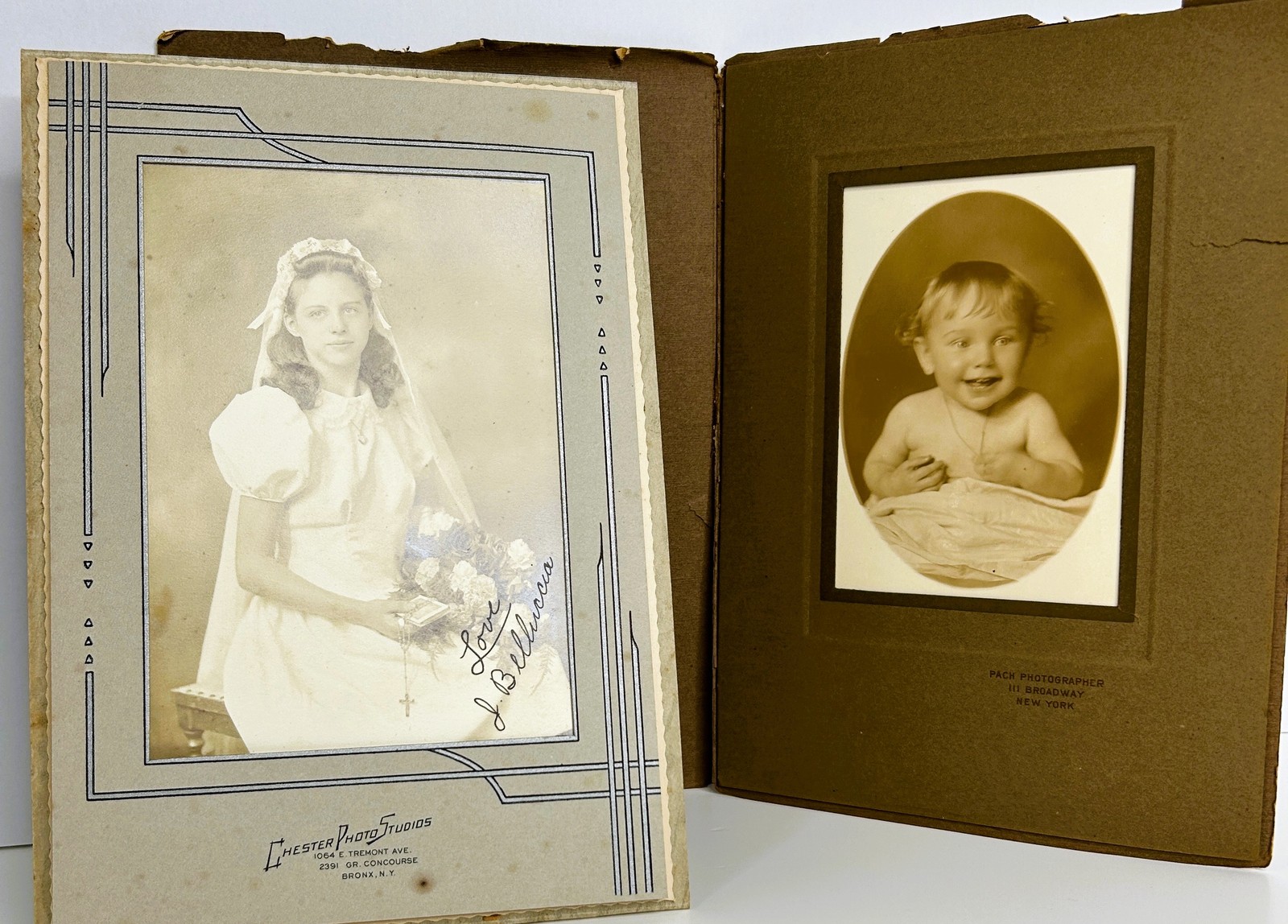 Vintage First Communion Photo & Baby Photo Album Chester Pach NYC