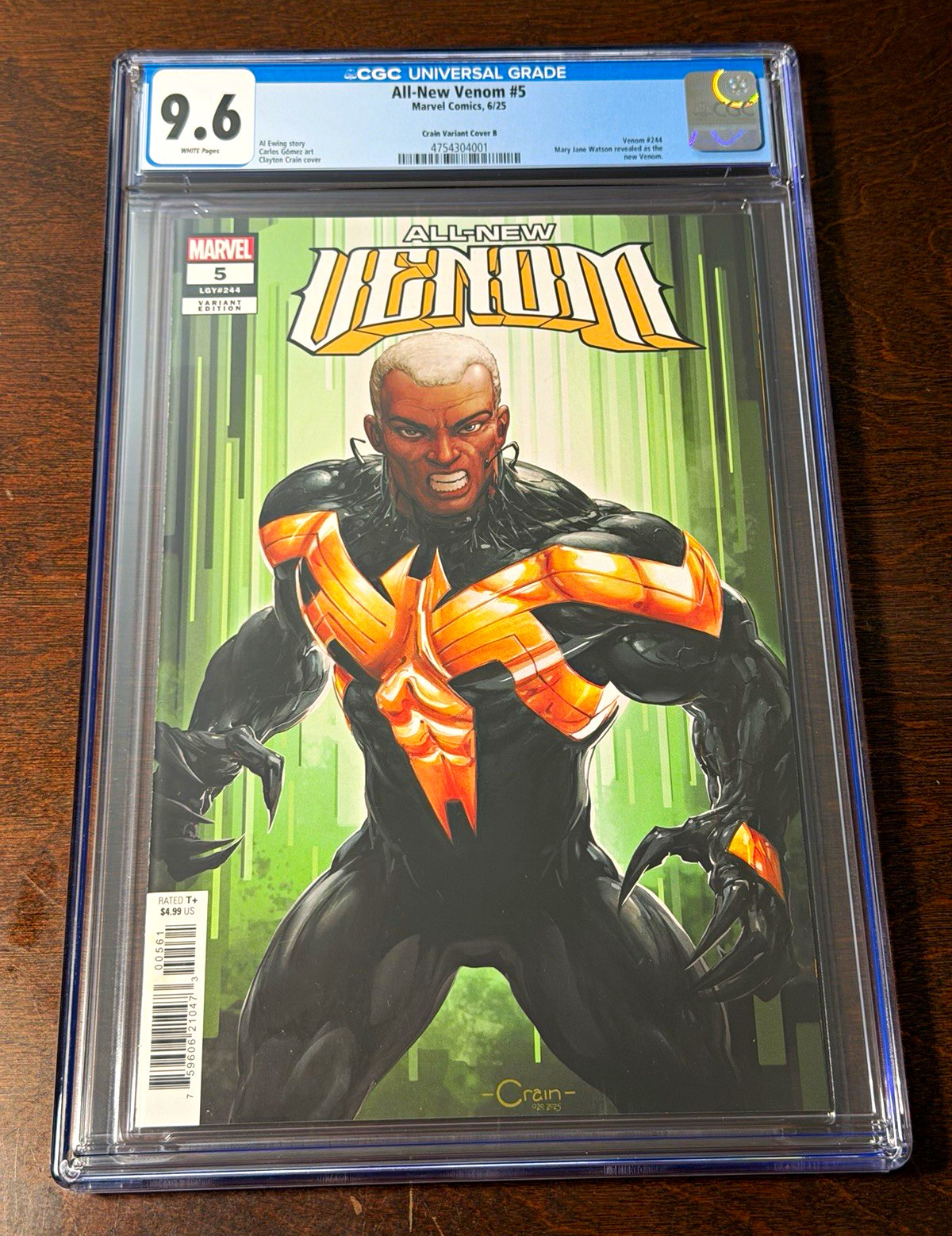 FREE SHIPPING Marvel All-New Venom #5 CGC 9.6 Clayton Crain Variant Cover B FREE SHIPPING Marvel All-New Venom #5 CGC 9.6 Clayton Crain Variant Cover B