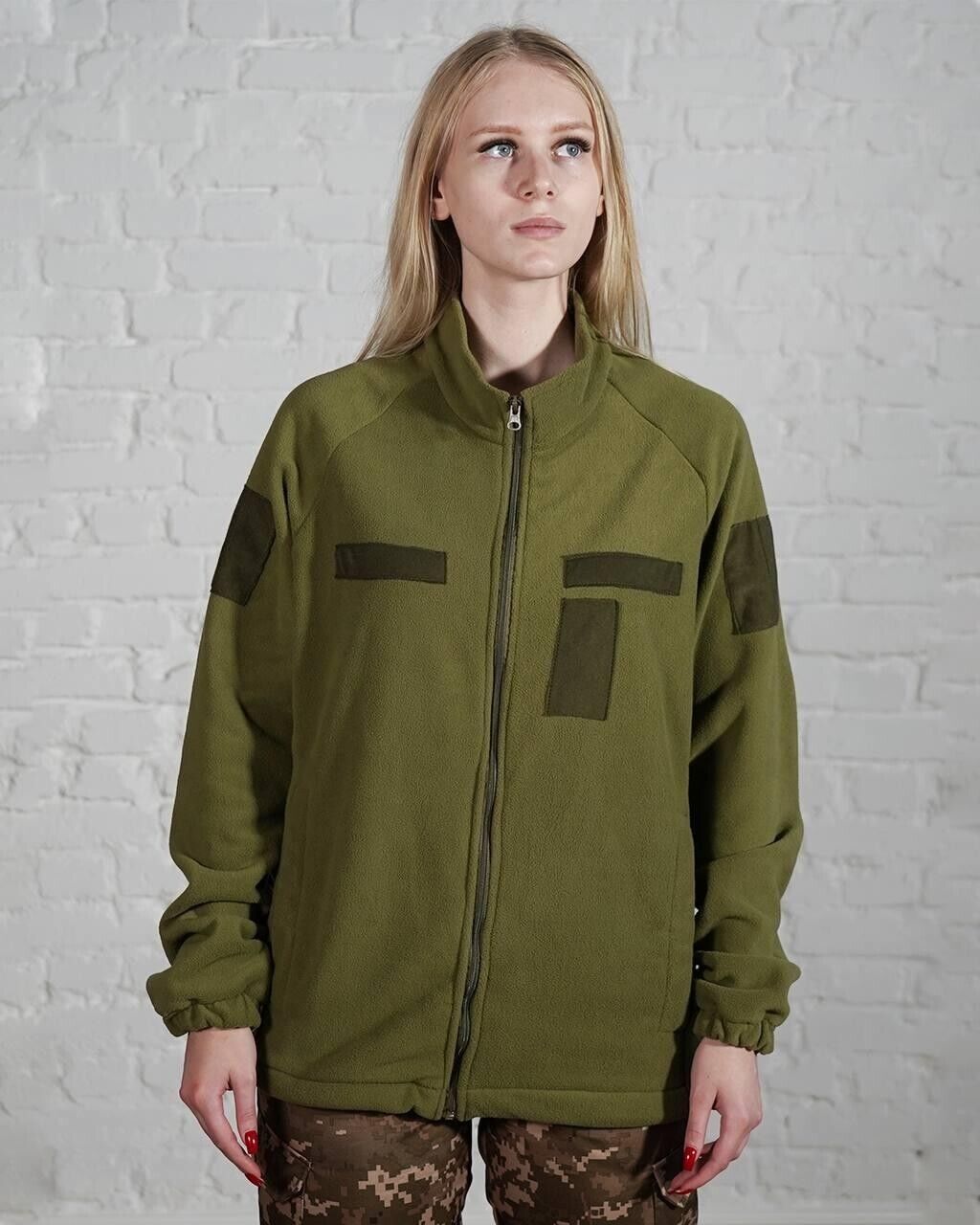 Women\'s fleece jacket olive army military fleece assault warm comfortable