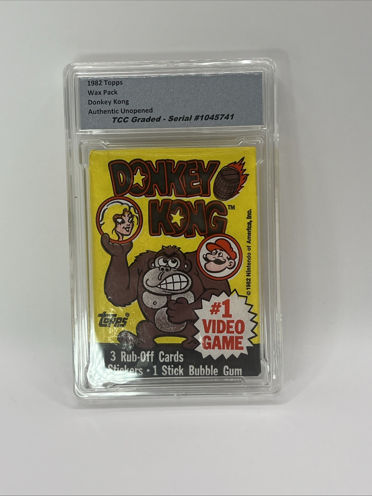 1982 Topps Donkey Kong Wax Pack Authentic Unopened Encapsulated