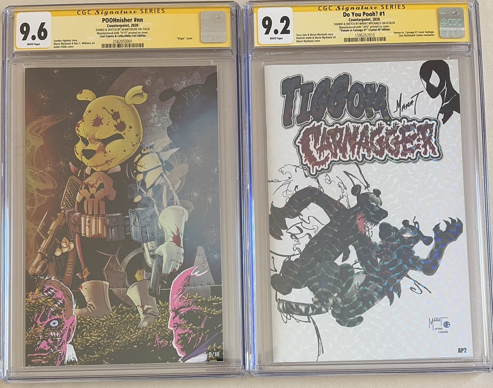 Do You Pooh Poonisher Foil 2X remarked CGC 9.6+spiderman remark CGC 9.2 see pics