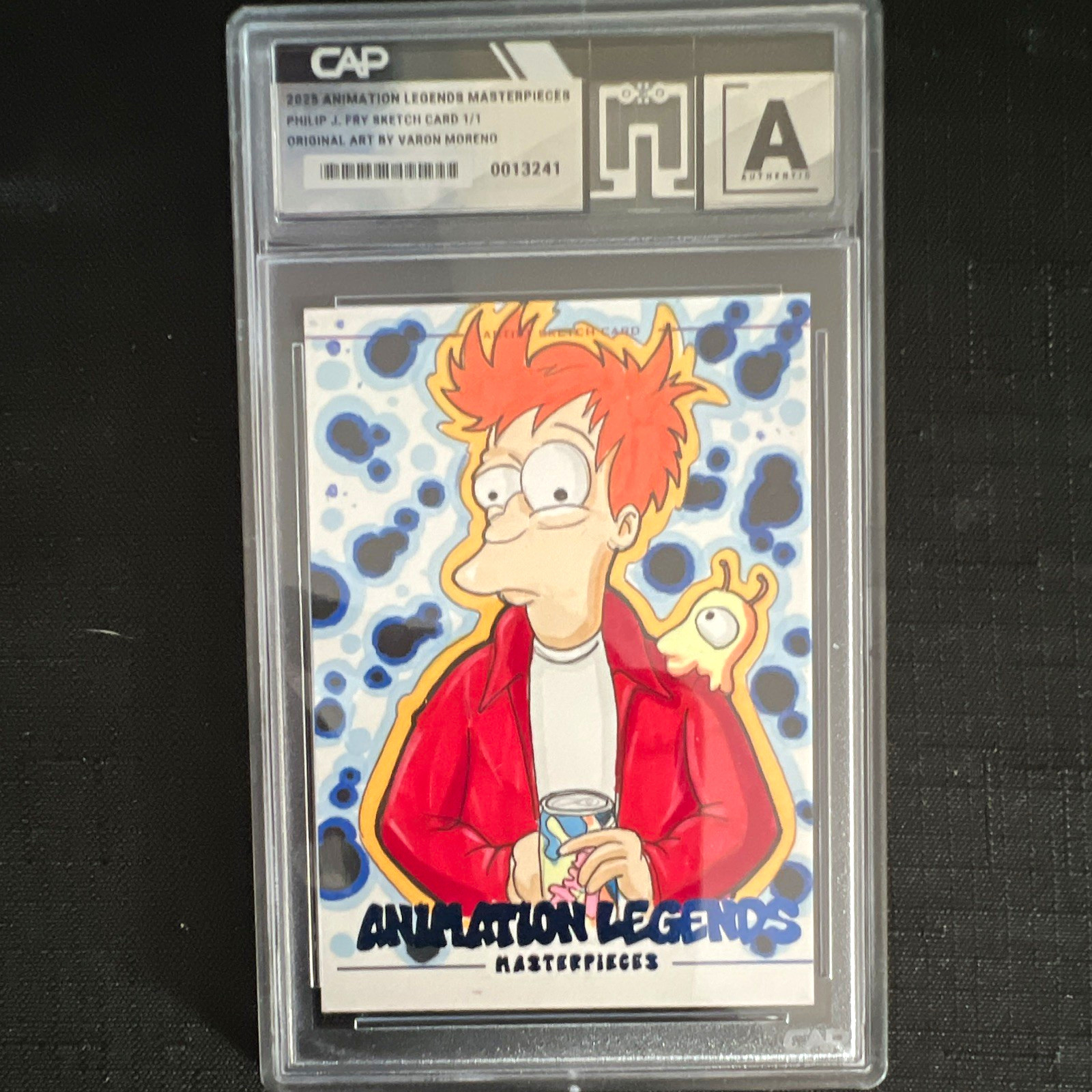 Hollywood Trading Cards 2025 Animation Legends S1 Philip J. Fry 1/1 Sketch Auto