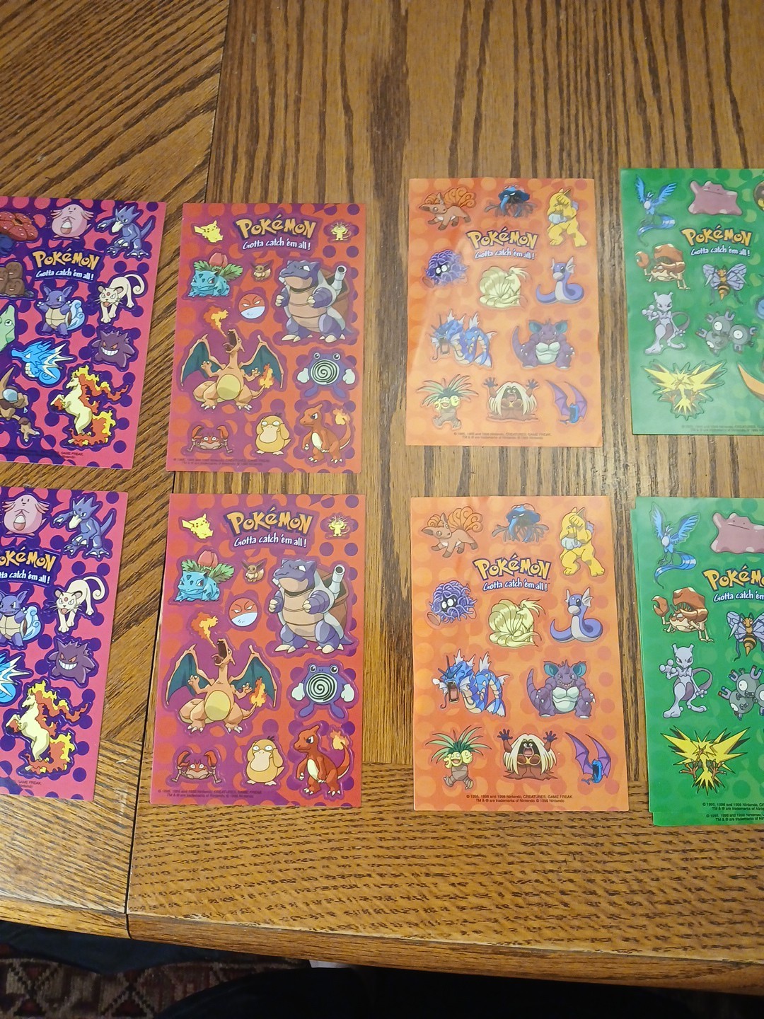 Vintage 1999 Pokemon Sticker Stickers Nintendo Game Freak Lot Of 10 