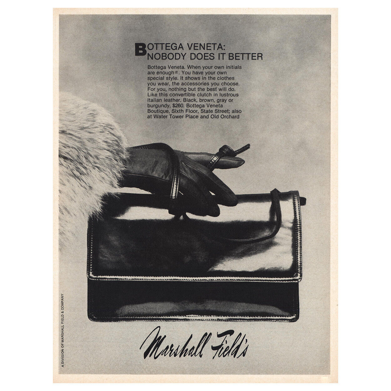 1980 Bottega Veneta: Nobody Does It Better Vintage Print Ad
