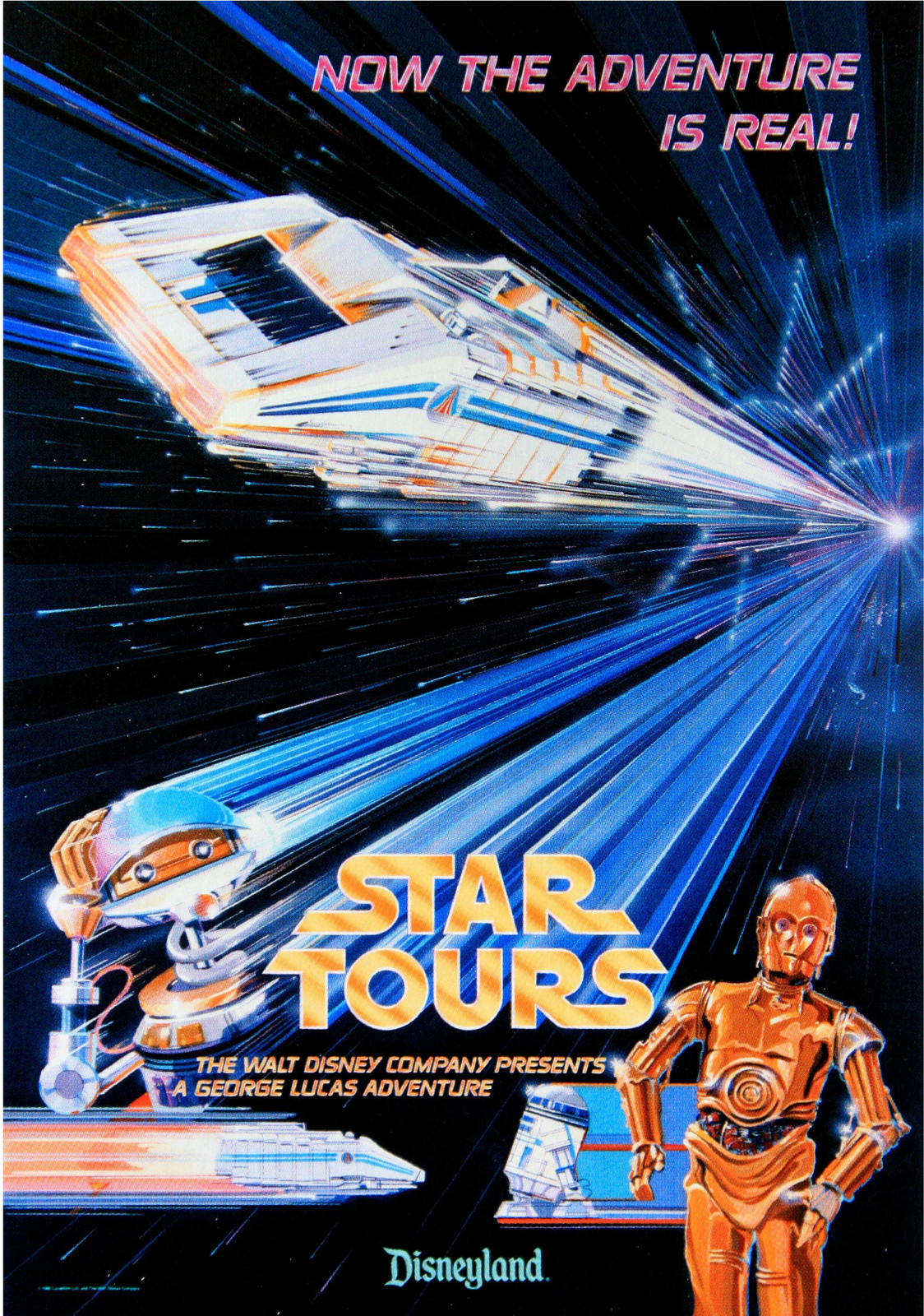 Disneyland 11 x 17 Star Tours 1987 Attraction Poster Tomorrowland Star Wars