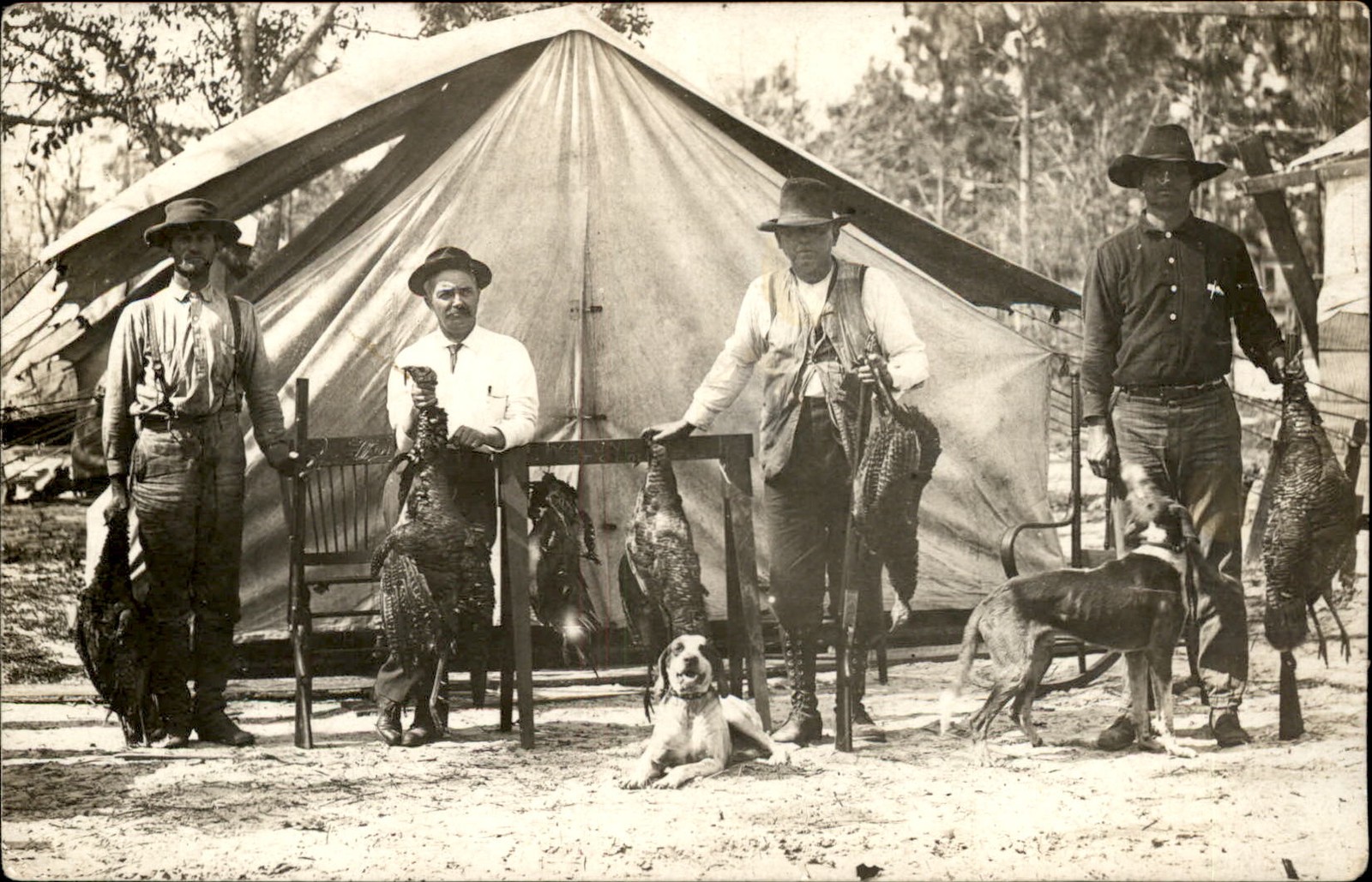 Saint St. Cloud FL Postmark & Message Hunters & Dogs Game c1910 RPPC bhn