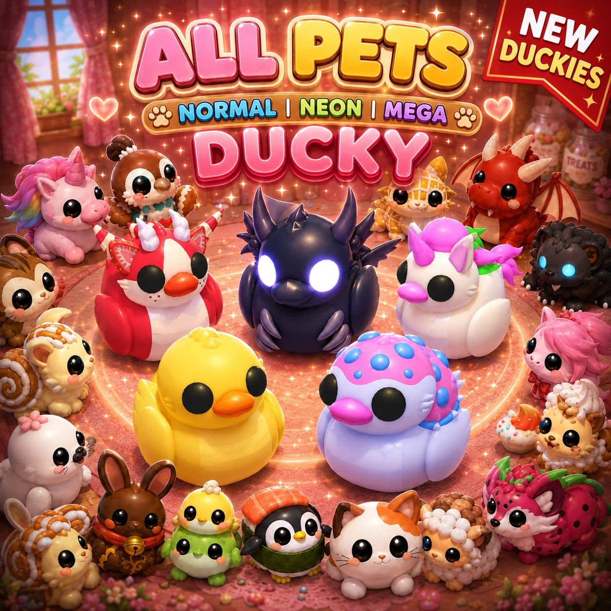 | Strawberry Shortcake Ducky, Unicorn Ducky | Adopt From Me ( SAME DAY DELIVERY