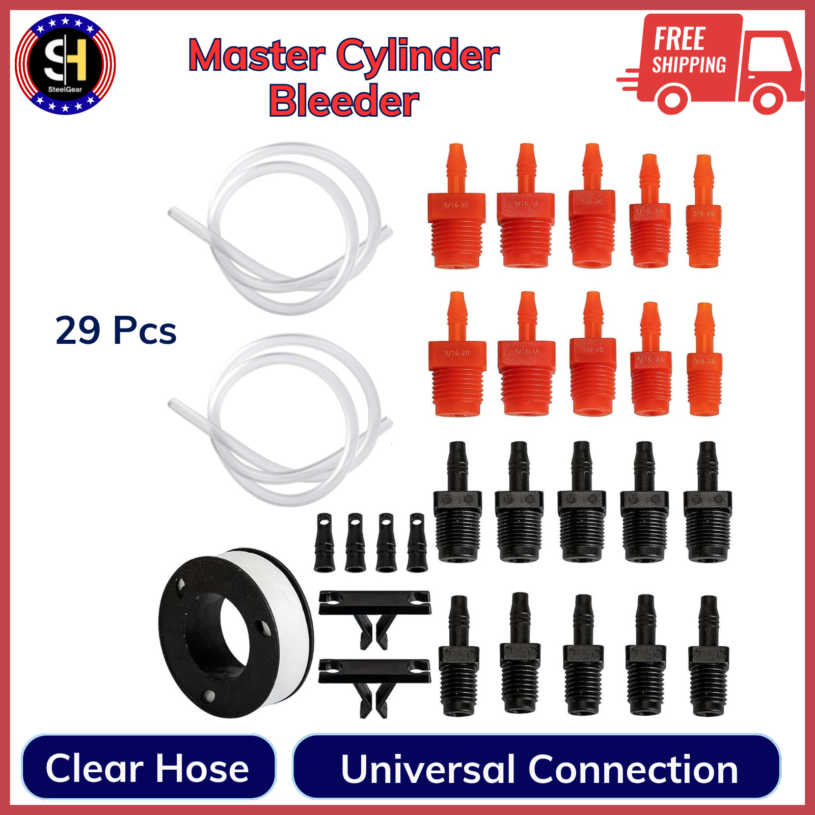 29 Pcs Master Cylinder Bleeder Kit-Brake Bleeder W/ 22\