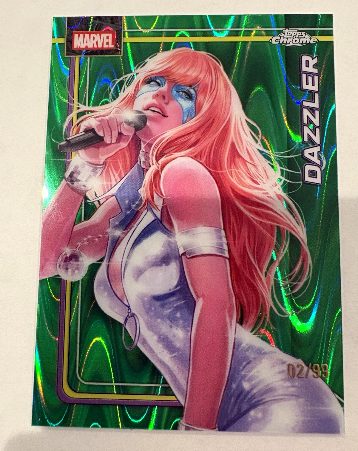2025 Topps Chrome Marvel 2-Card Lot Dazzler #026 Serial Numbered /99 & /150