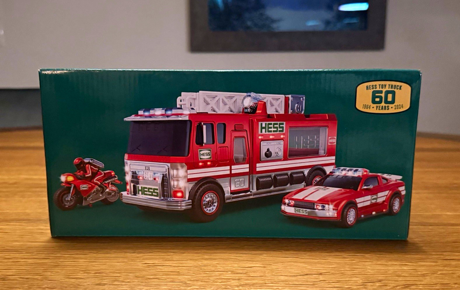 BRAND NEW Hess 2024 Holiday Fire Truck with Car & Motorcycle Toy Set UNOPENED