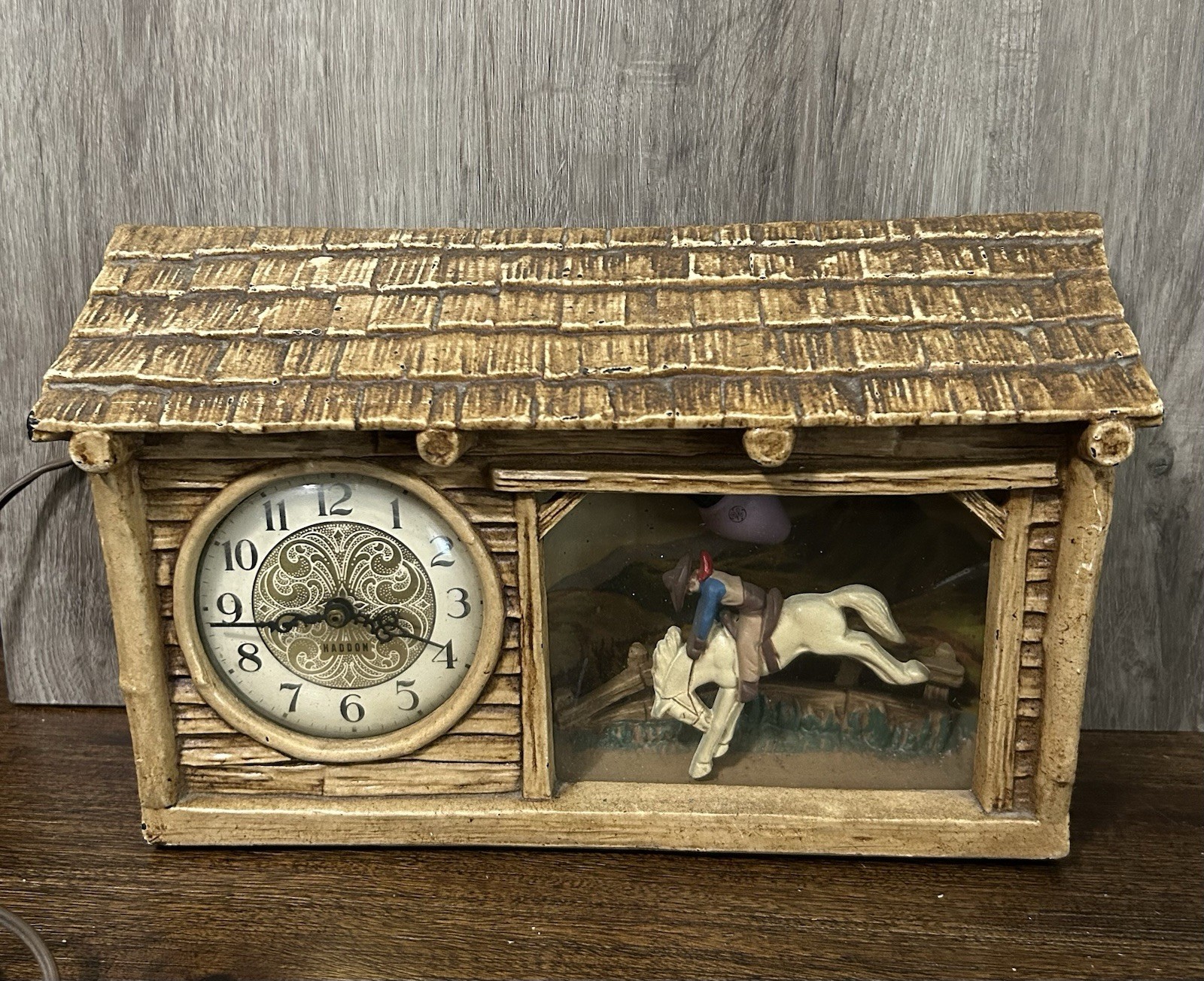 Vintage 1950’s Cowboy on Horse Lighted Display Clock