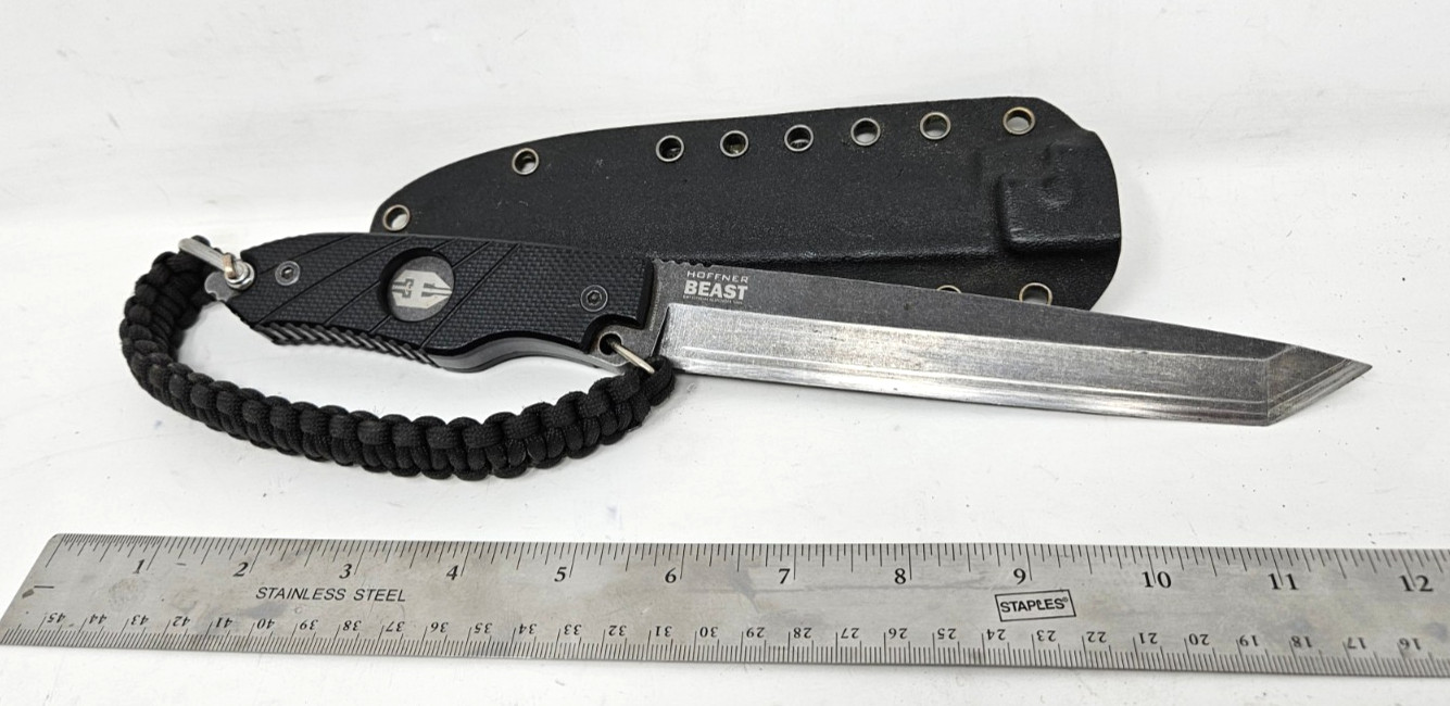 Hoffner BEAST ERT Extreme Responder Tool Tanto Fixed Blade Knife Sheath
