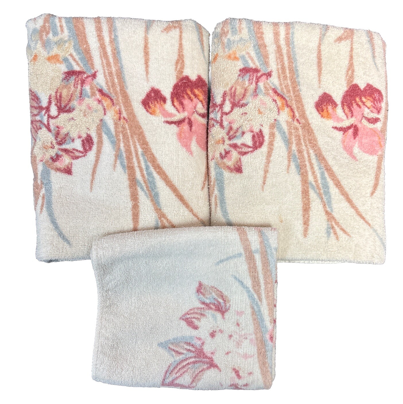 VTG JC PENNEY TOWELS Set Of 3 Floral Design USA 🇺🇸