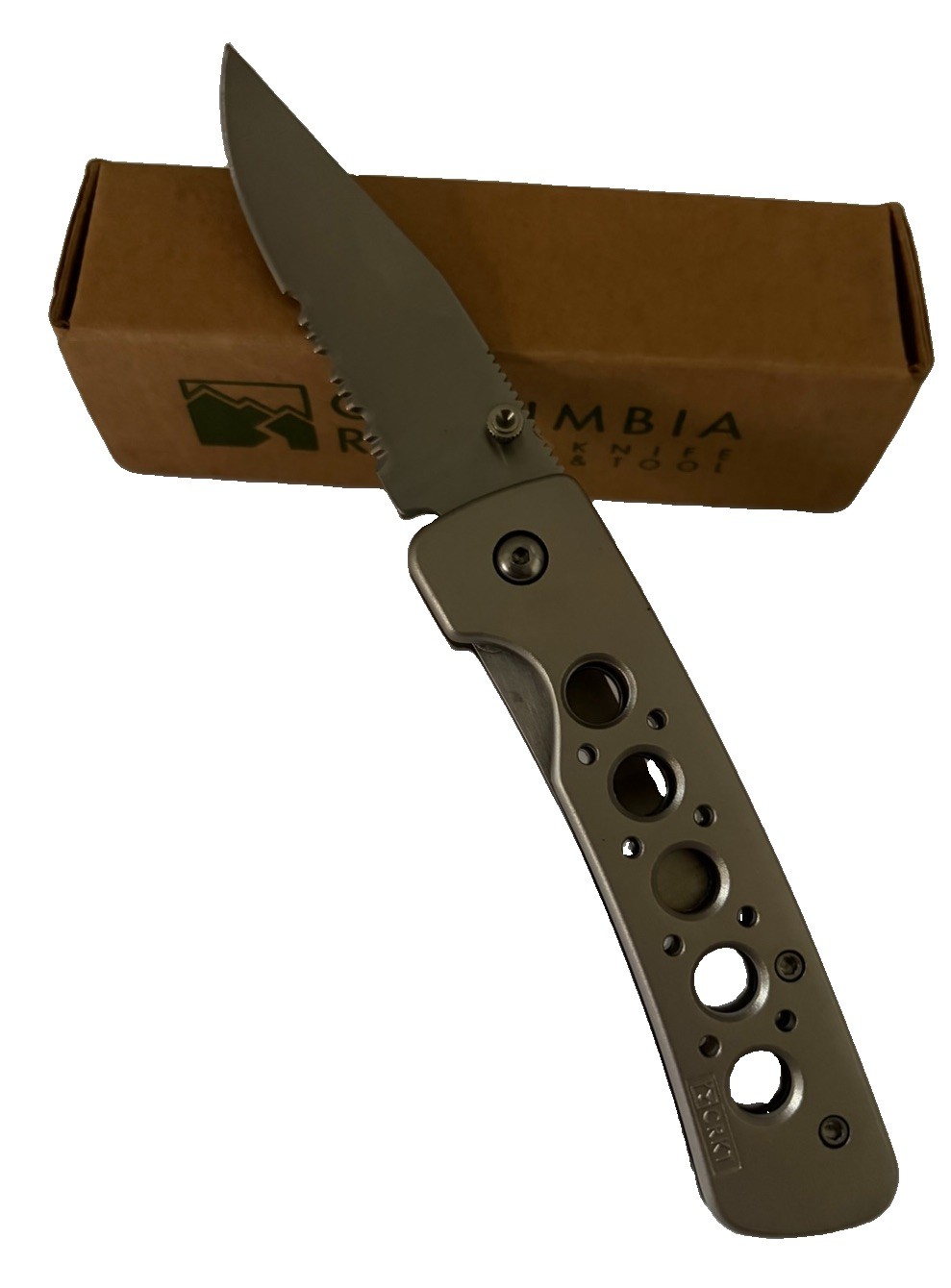 Vintage CRKT 6612 Doolittle Serrated Folding Knife Skeleton Handle NOS Box
