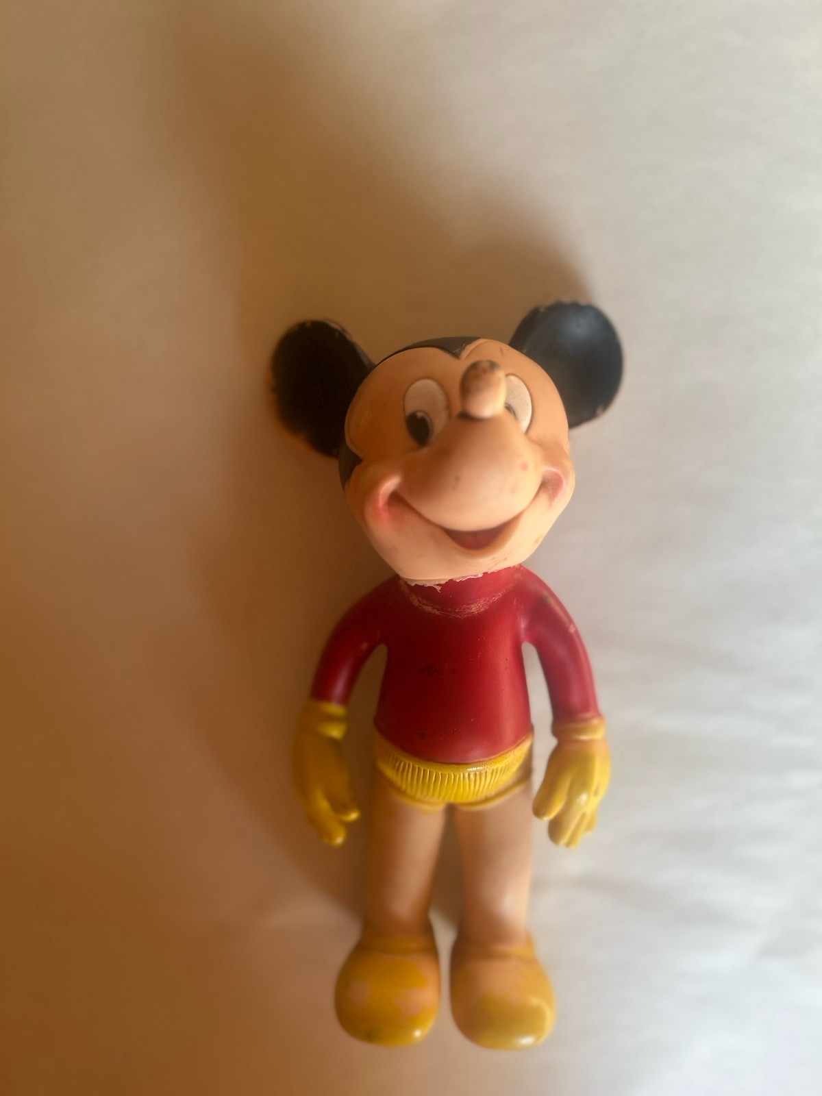 Vintage 1950\'s Walt Disney Prod 8”Tall MICKEY MOUSE Rubber Doll by SUN RUBBER Co