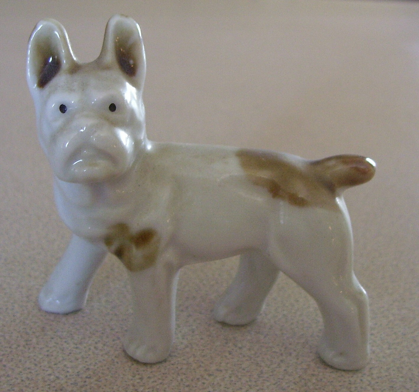 Dog Puppy Boxer Bulldog Figurine Doll House Vintage Ceramic Small Japan